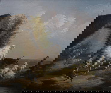 Pieter Gerardus VAN OS (1776-1839), oil on panel Farmyard with cows, donkeys and dog, signed: Pieter Gerardus VAN OS (1776-1839), oil on panel Farmyard with cows, donkeys and dog, signedPieter Gerardus VAN OS (1776-1839), olie op paneel Boerenhof met koeien, ezels en hond, getekend24 x 29.5 cm