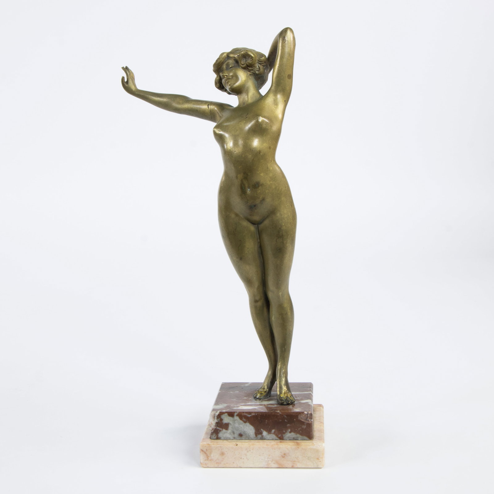 Paul PHILIPPE (1870-1930) (attributed), bronze Le reveil on marble base: Paul PHILIPPE (1870-1930) (attributed), bronze Le reveil on marble basePaul PHILIPPE (1870-1930) (toegeschreven), brons Le reveil op marmeren sokkelH 29.5 cm