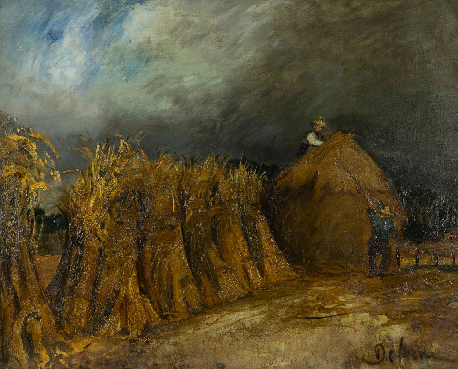 Joseph Francois DE COENE (1875-1950), oil on canvas, ?the harvest?, signed: Joseph Francois DE COENE (1875-1950), oil on canvas, ?the harvest?, signedJoseph Francois DE COENE (1875-1950), olie op doek ?de oogst?, getekend81 x 100 cm