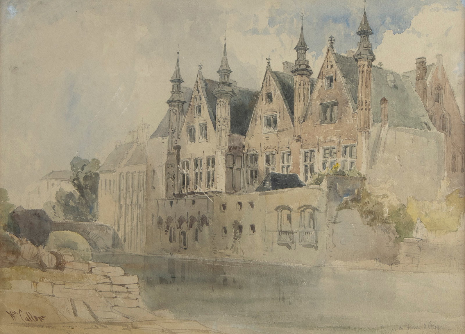 William CALLOW (1812-1908), watercolor ?Porte de France? in Bruges, signed and dated: William CALLOW (1812-1908), watercolor ?Porte de France? in Bruges, signed and datedWilliam CALLOW (1812-1908), aquarel ?Porte de France? in Brugge, getekend en gedateerd37 x 49.5 cm