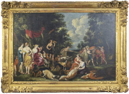 17th century copy after Jan Brueghel and Peter Paul Rubens, oil on canvas Diana's rest after the: 17th century copy after Jan Brueghel and Peter Paul Rubens, oil on canvas Diana's rest after the hunt17e eeuws kopie naar Jan Brueghel en Peter Paul Rubens, olie op doek Diana's rust na de jacht65 x 9