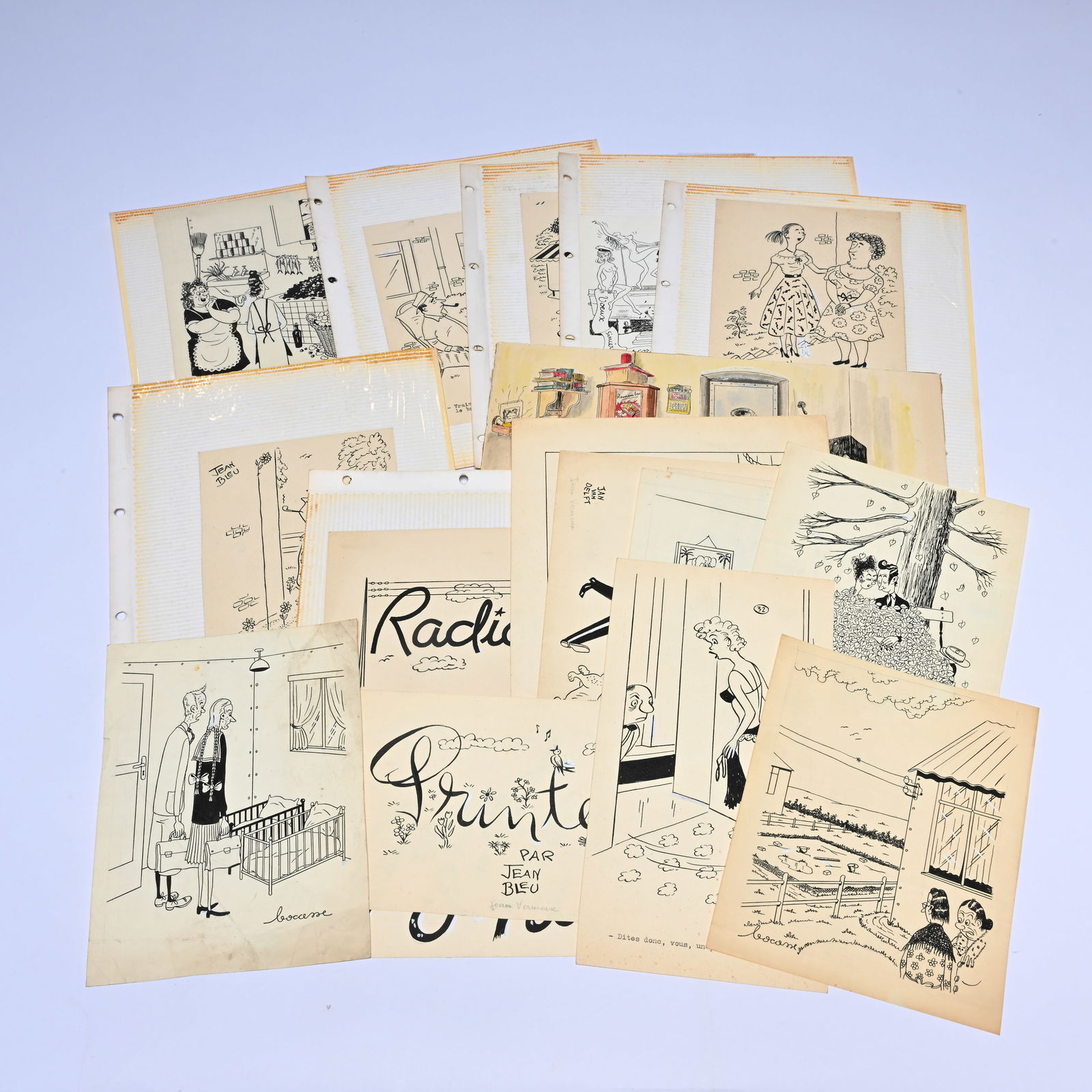 Jean VERMEIRE (1918-2009), alias JIV. 25 original cartoons. In 1937, he was a reporter and: Jean VERMEIRE (1918-2009), alias JIV. 25 original cartoons. In 1937, he was a reporter and illustrator for Le Petit Vingtieme, among others, where he was a friend and student of Herge. After World War