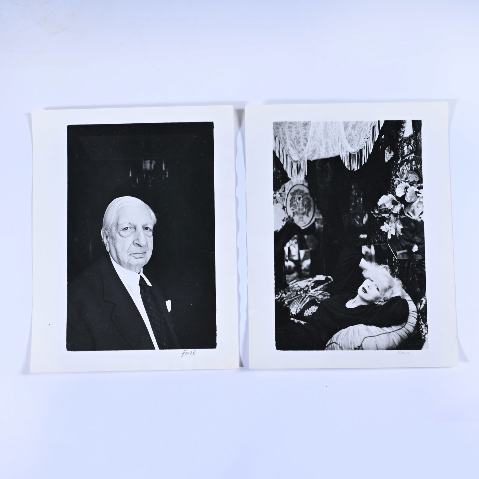 Irina IONESCO (1930-2022), 2 x Gelatin silver print, Portrait of Irina IONESCO and portrait of: Irina IONESCO (1930-2022), 2 x Gelatin silver print, Portrait of Irina IONESCO and portrait of Giorgio DE CHIRICO.Irina IONESCO (1930-2022), 2 x Gelatine zilver print, Portret van Irina IONESCO en por