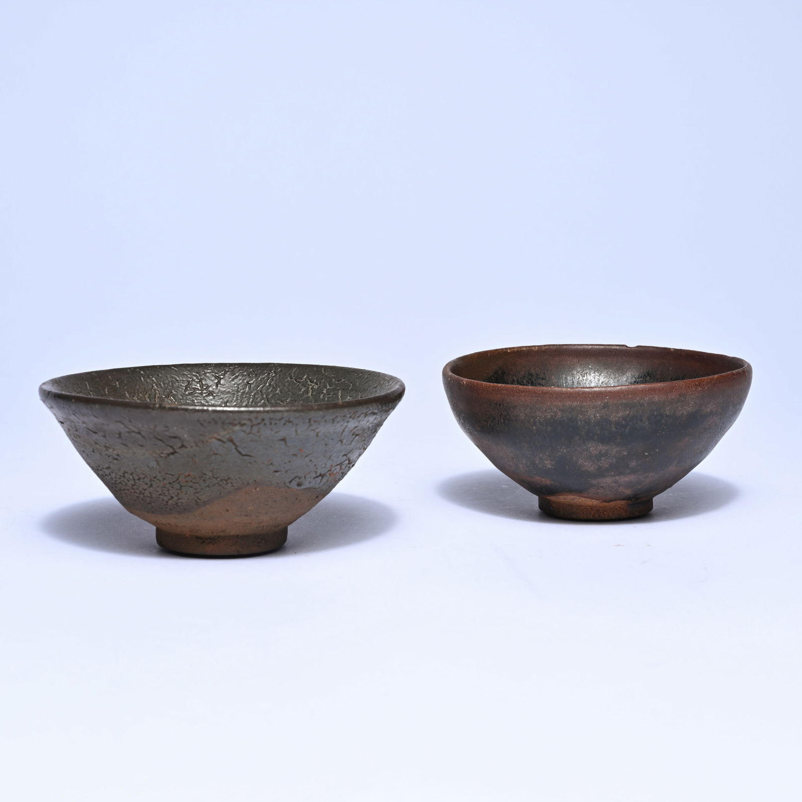 2 tea or rice bowls. Both are South Chinese (12th-14th century, Song). Related to the Jian (1 of 7)