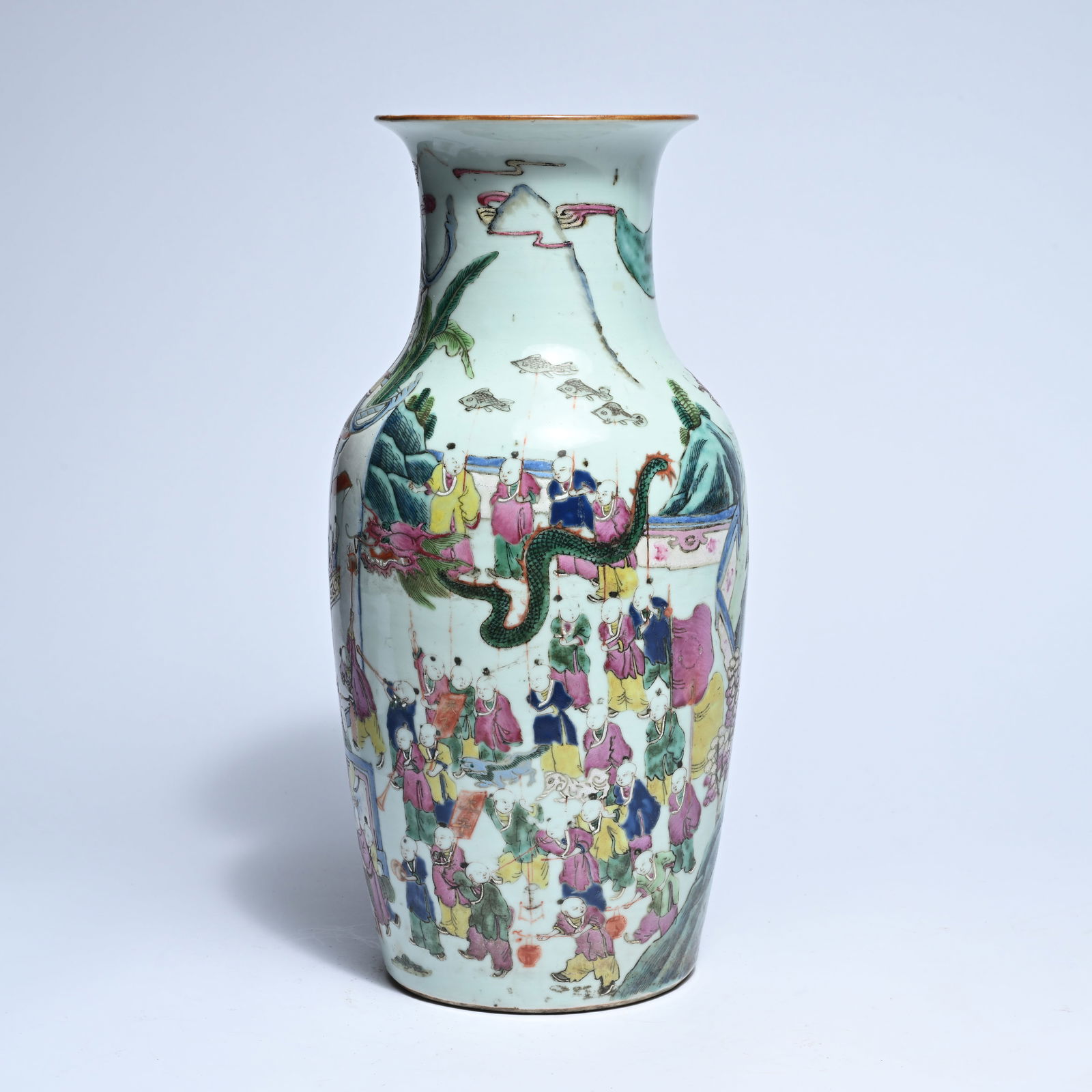 Chinese famille rose vase with 'Hundred Boys' decoration, 19th century (1 of 8)