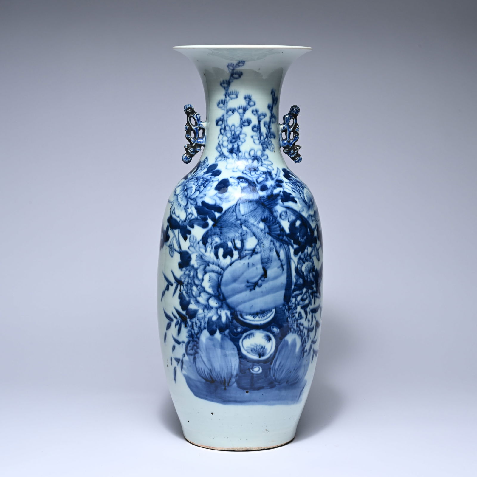 Chinese blue and white celadon vase, late 19th century (1 of 6)