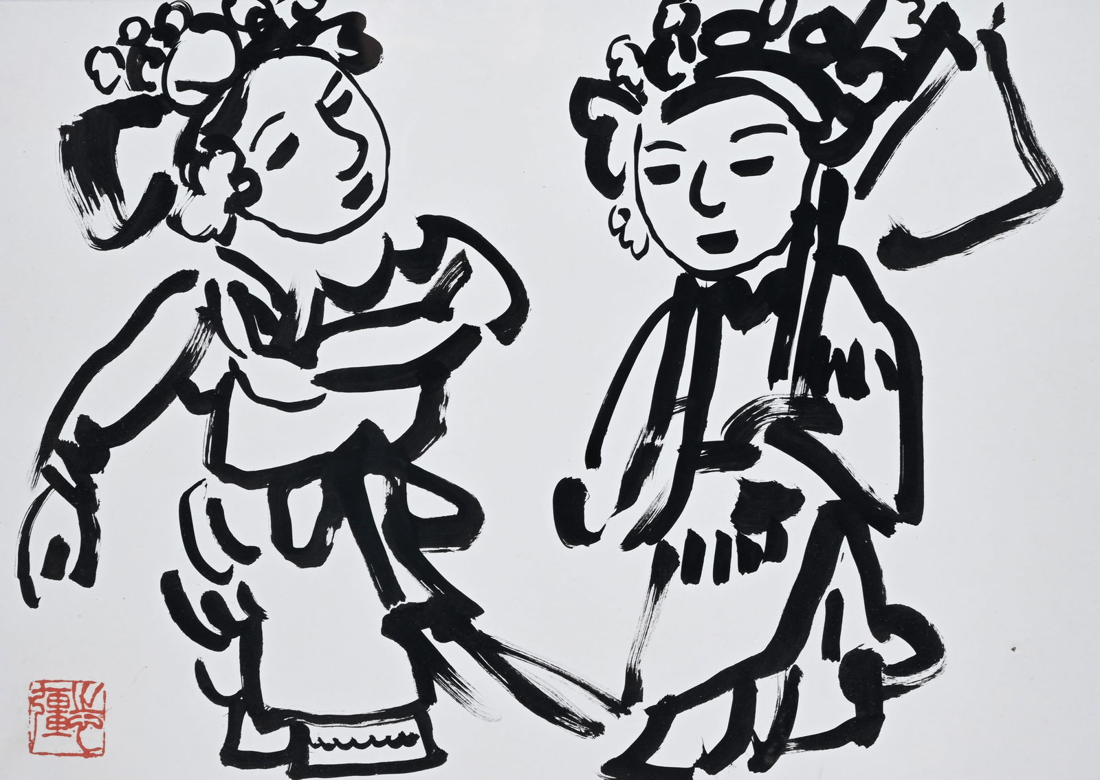 LI Zhiqiang (1979), inscription 'A sentimental act in a Chinese opera' (1996), signed with stamp + (1 of 10)