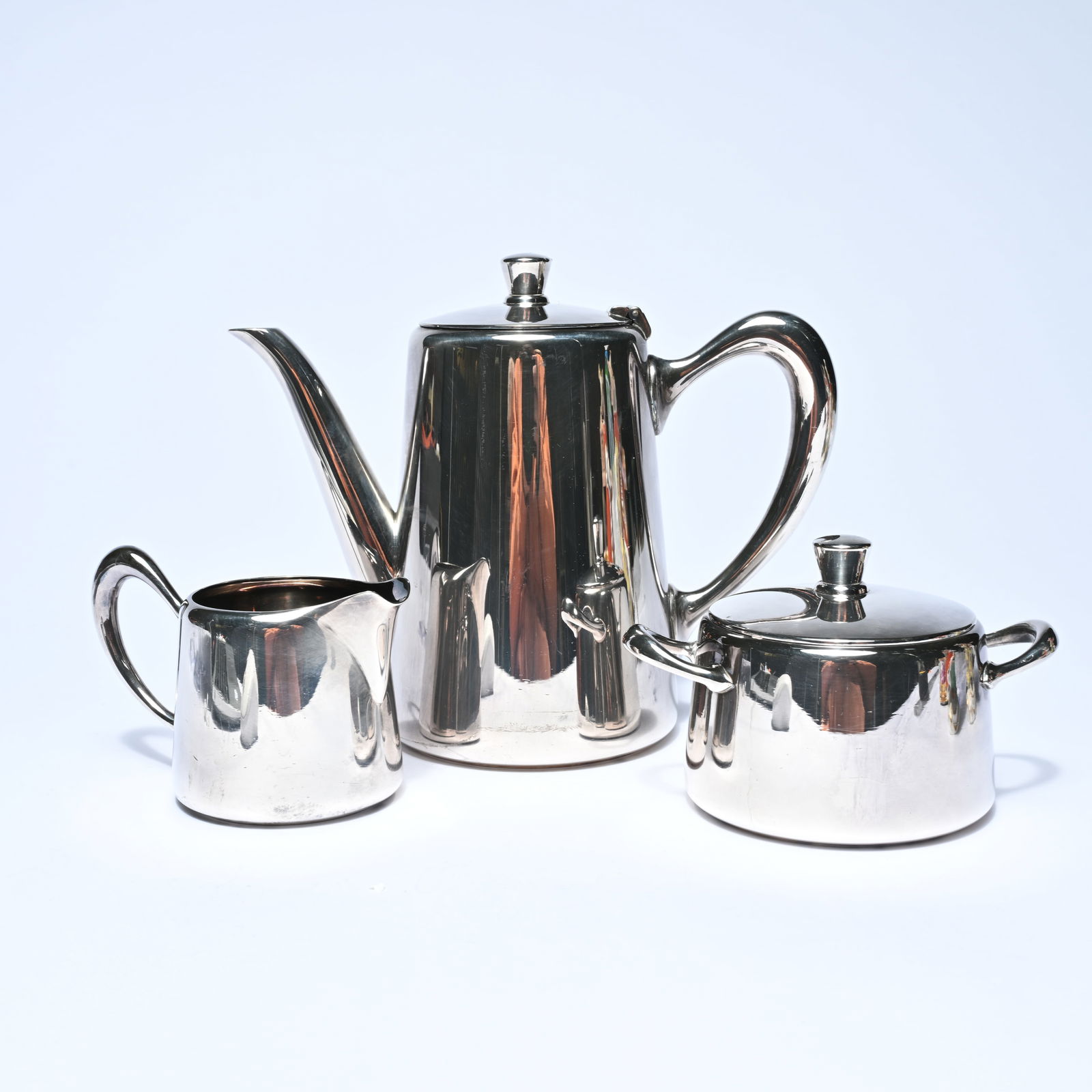 Christofle coffee, milk and sugar set, marked (1 of 10)