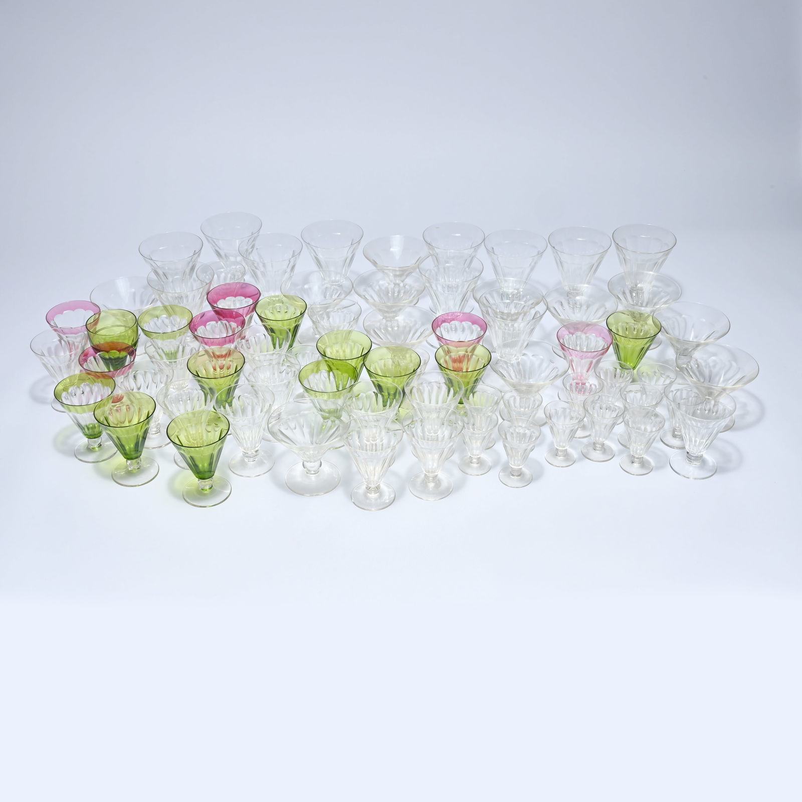 Val St Lambert, large lot of crystal glasses (1 of 16)