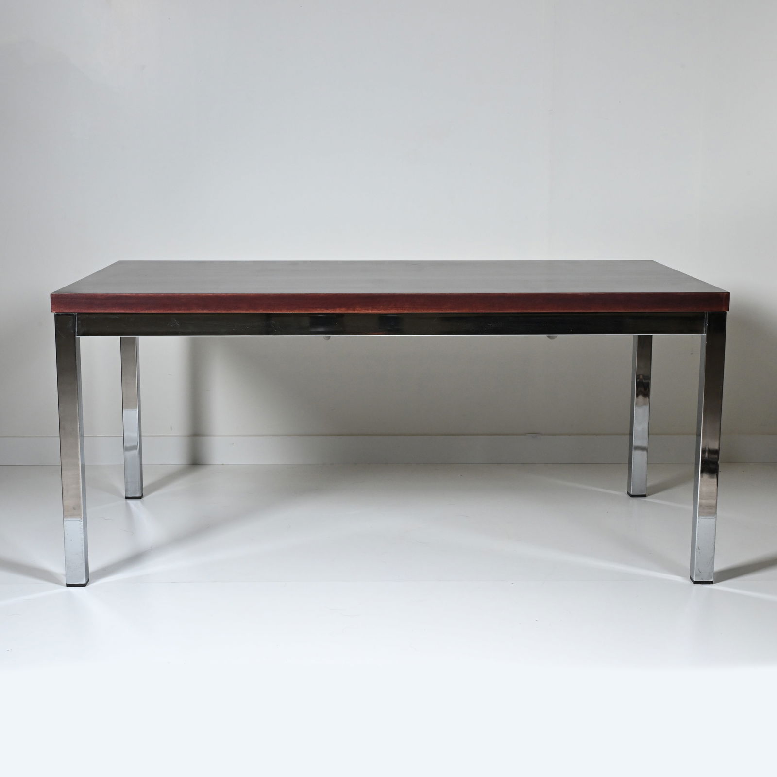 Vintage mid-century modern rosewood and chrome dining table, 1970s (1 of 4)