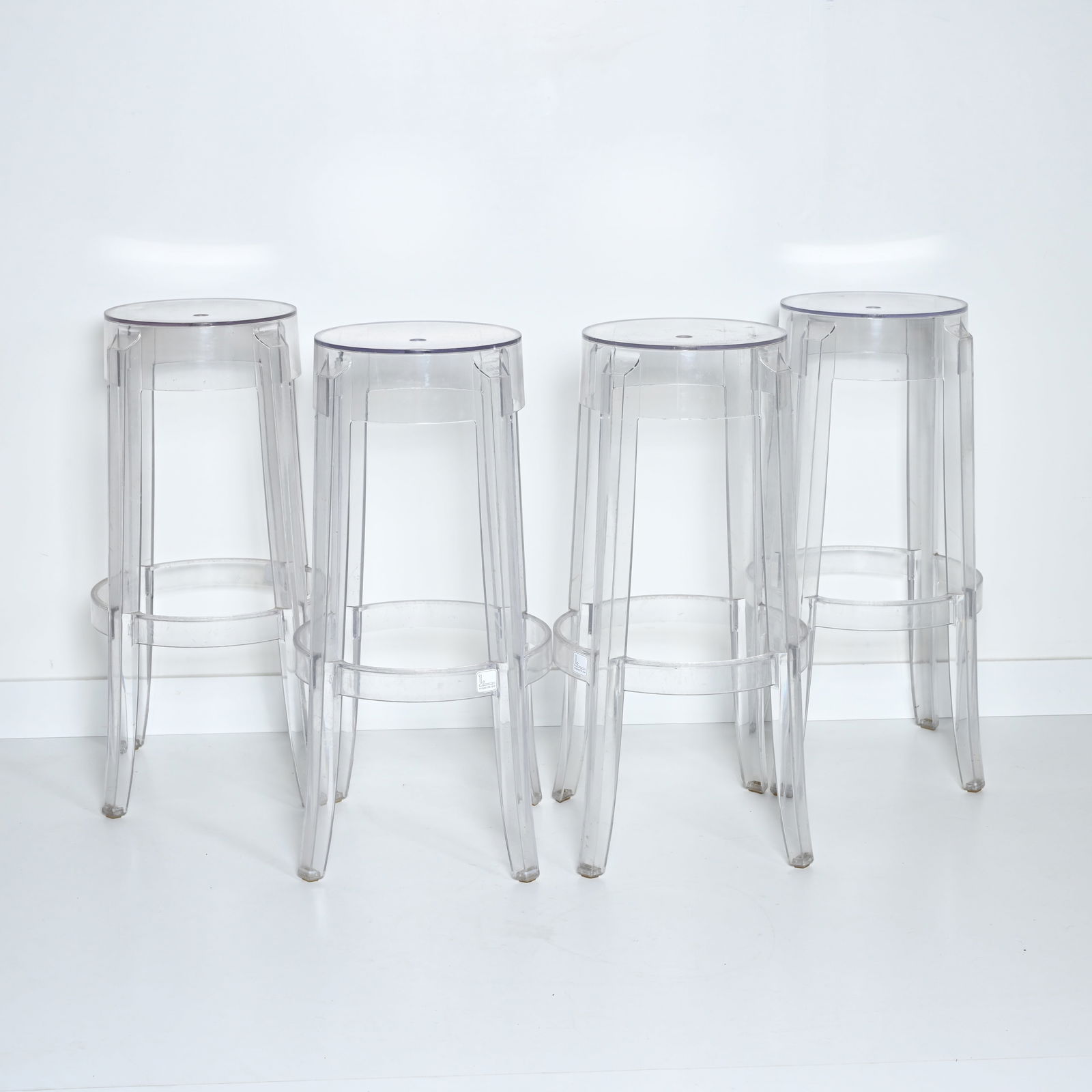 4 Kartell Charles Ghost bar stools in transparent polycarbonate, designed by Philippe Starck (1 of 5)