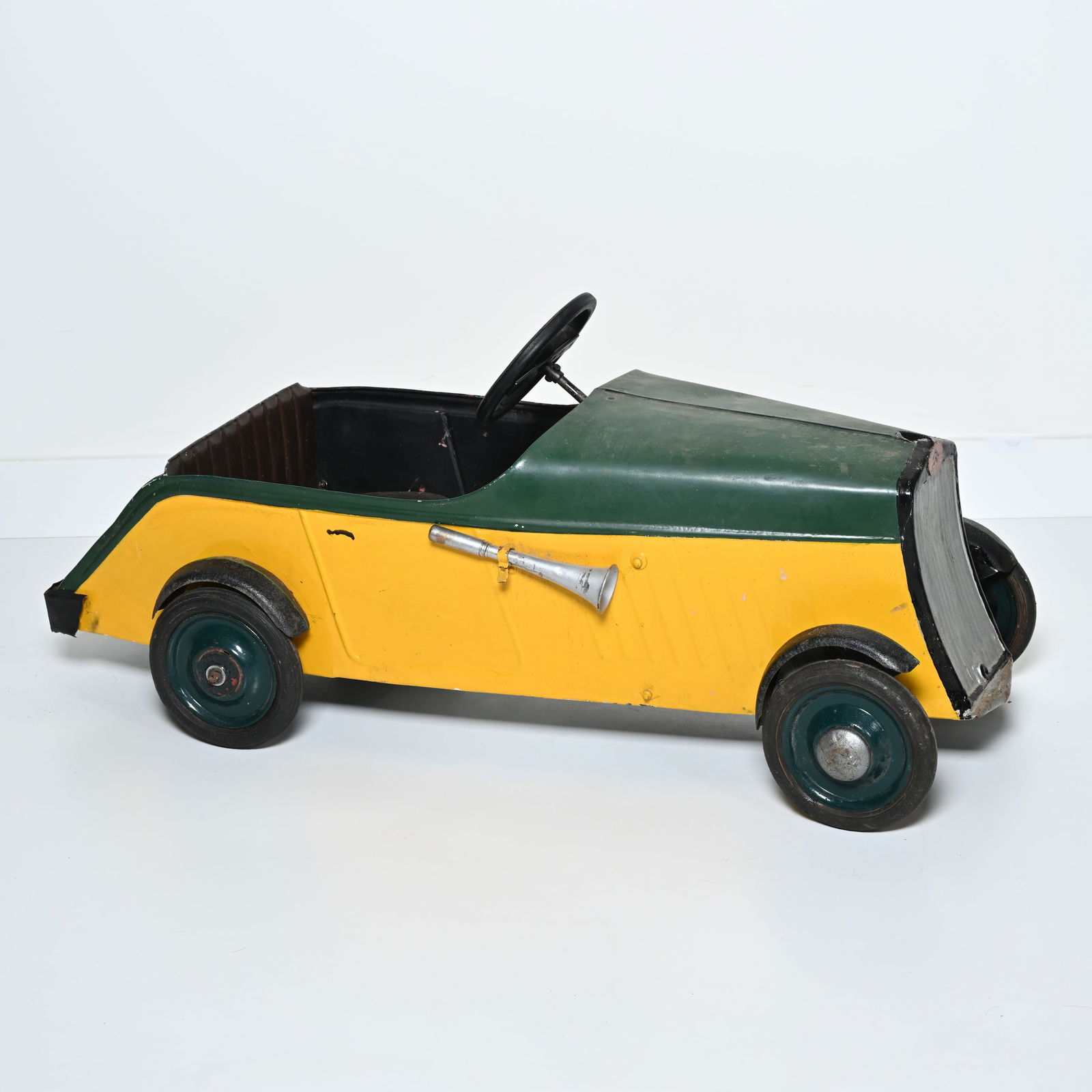 Citroën-style metal pedal car, circa 1935–1950, with ribbed radiator grille and Citroën emblem, (1 of 5)