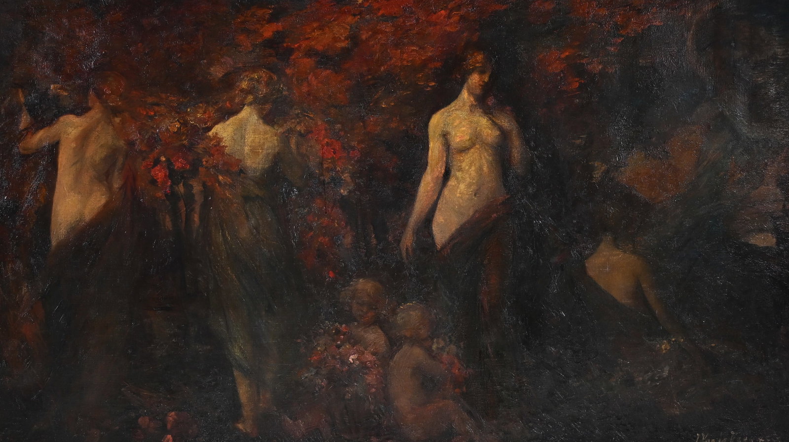 Julien VAN DE VEEGAETE (1886-1960), Mythological scene, oil on canvas, signed (1 of 6)