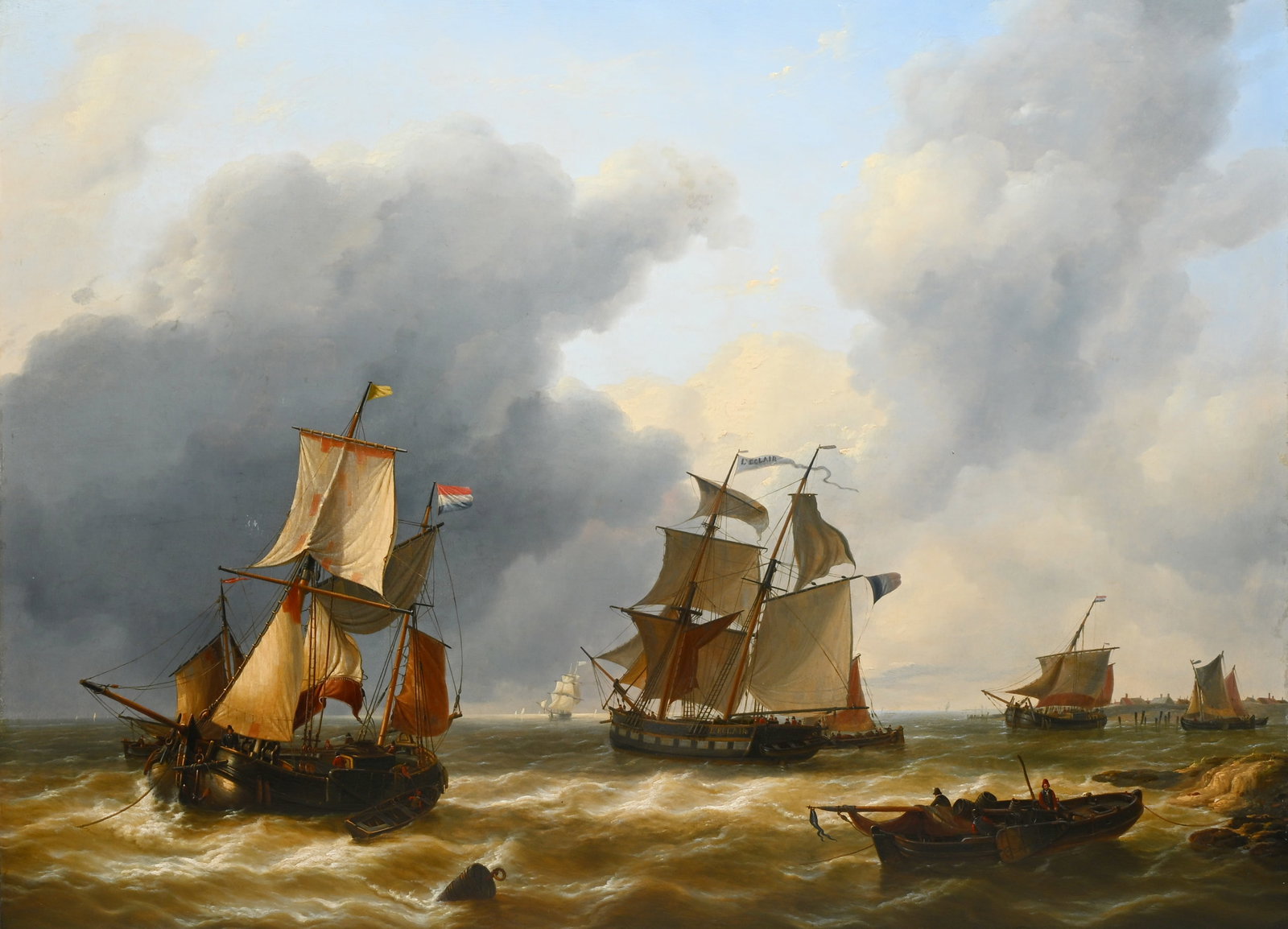 Louis VERBOECKHOVEN (1802-1889), oil on canvas, Marine (1 of 6)