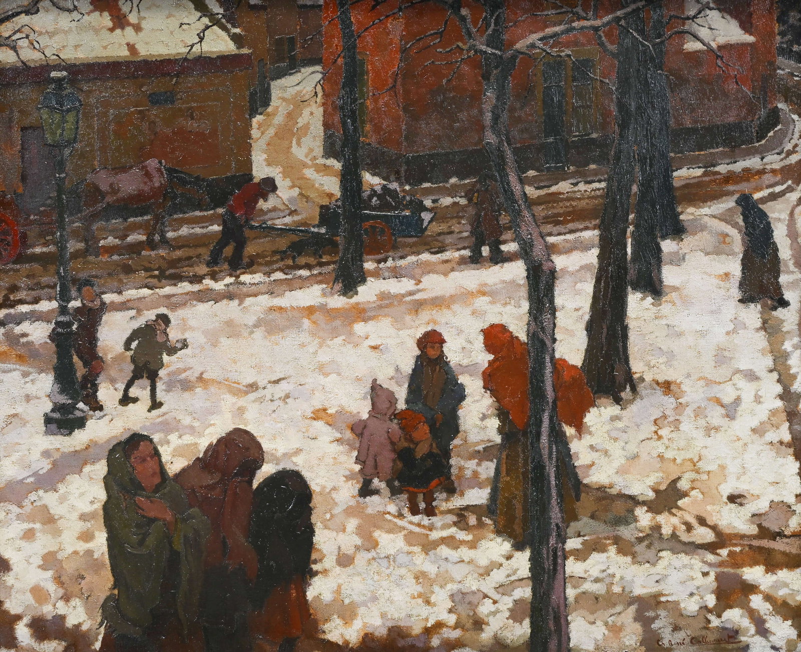 Charles Rene CALLEWAERT (1893-1936), Winter Scene, oil on canvas, signed (1 of 7)