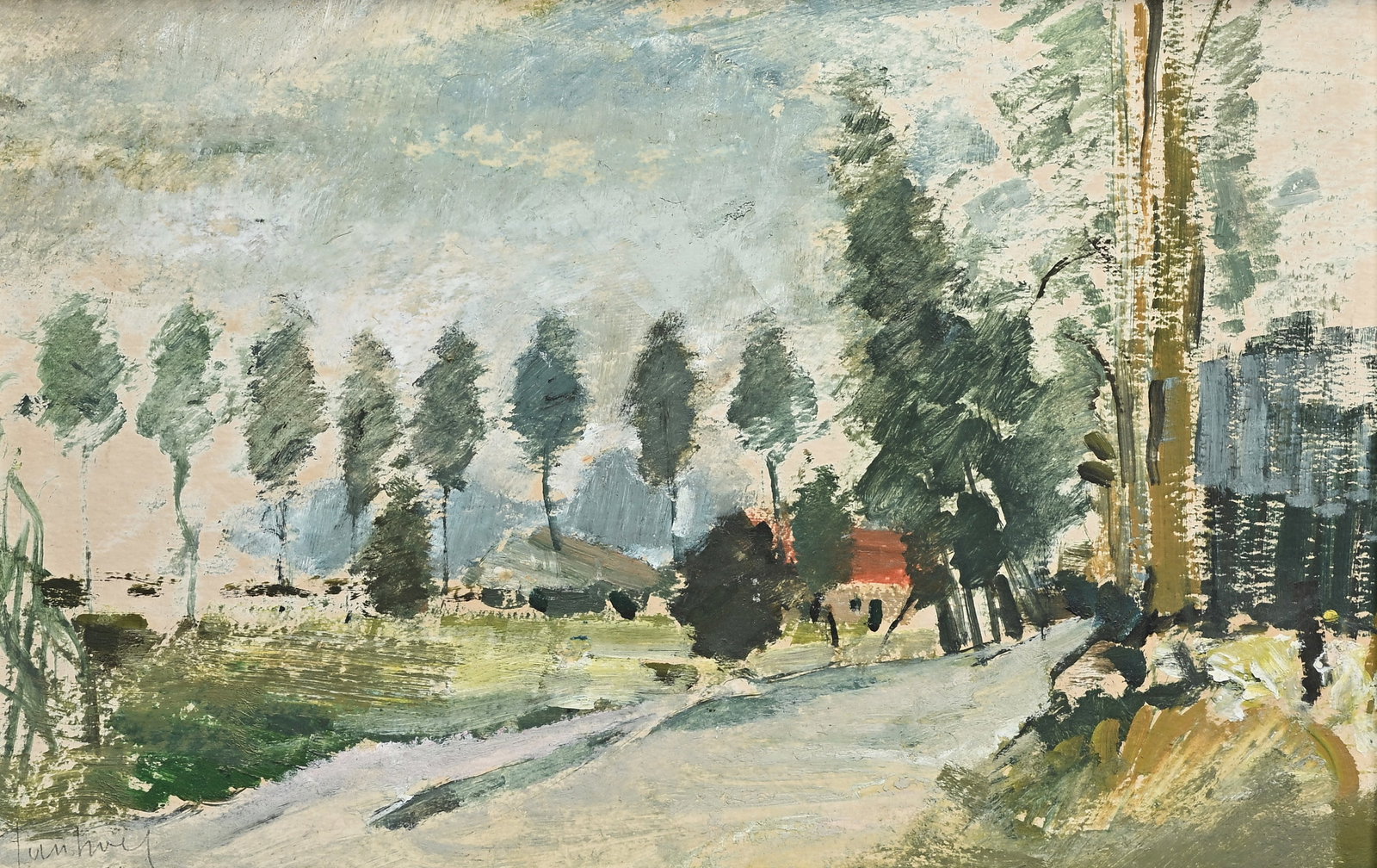 Jan HOET (1936-2014), landscape, oil painting, signed and dated '59 (1 of 8)