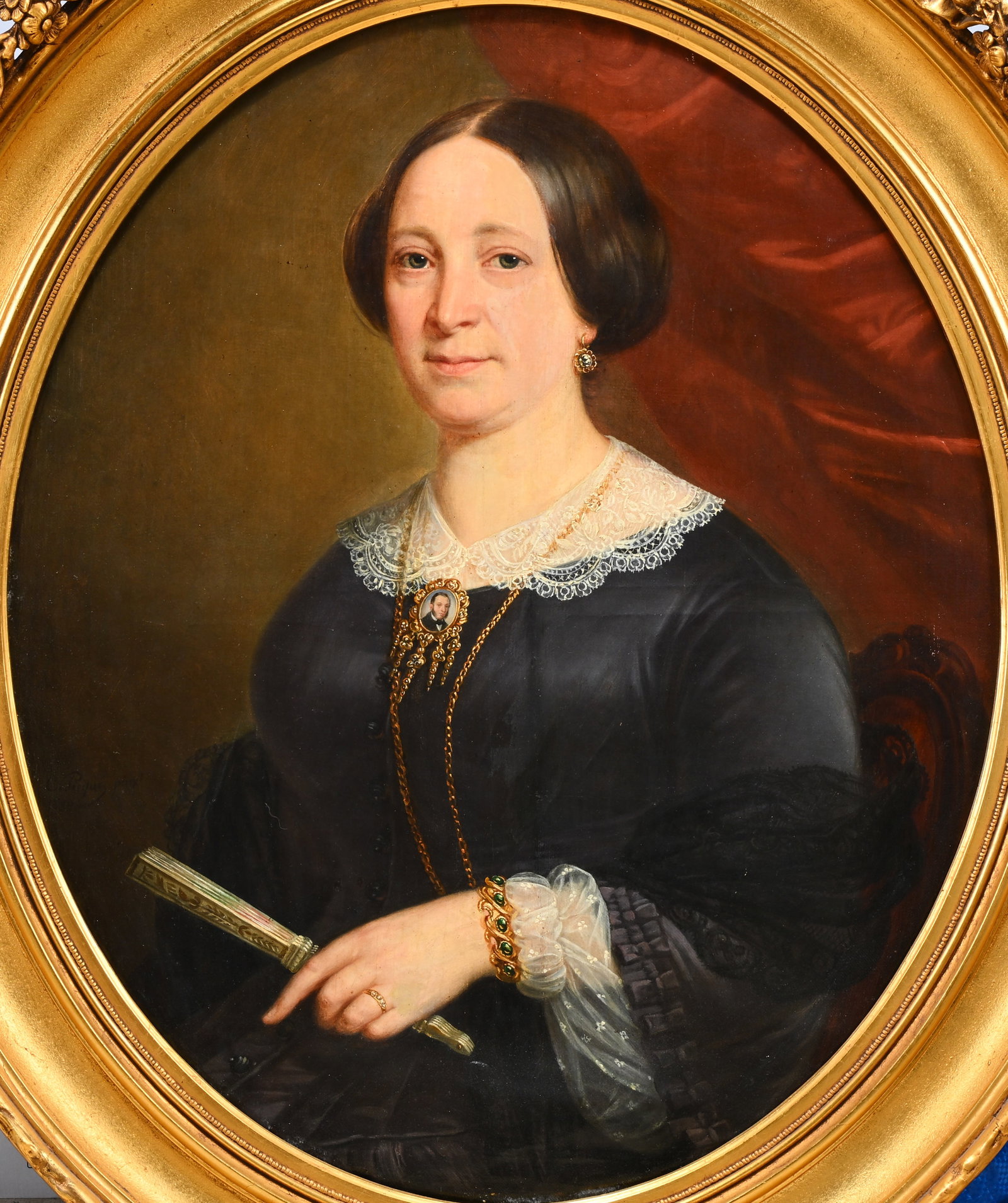 Charles PICQUe (1799-1869), Portrait of a Lady, oil on canvas, signed and dated 1859 (1 of 6)