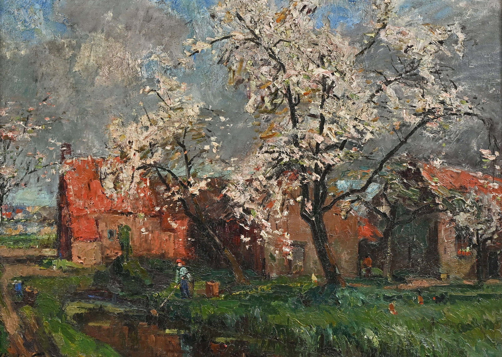 Pieter GORUS (1881-1941), Flowering Orchard, oil on canvas, signed: Pieter GORUS (1881-1941), Flowering Orchard, oil on canvas, signedPieter GORUS (1881-1941), Bloeiende boomgaard, olie op doek, getekend57 x 87 cm