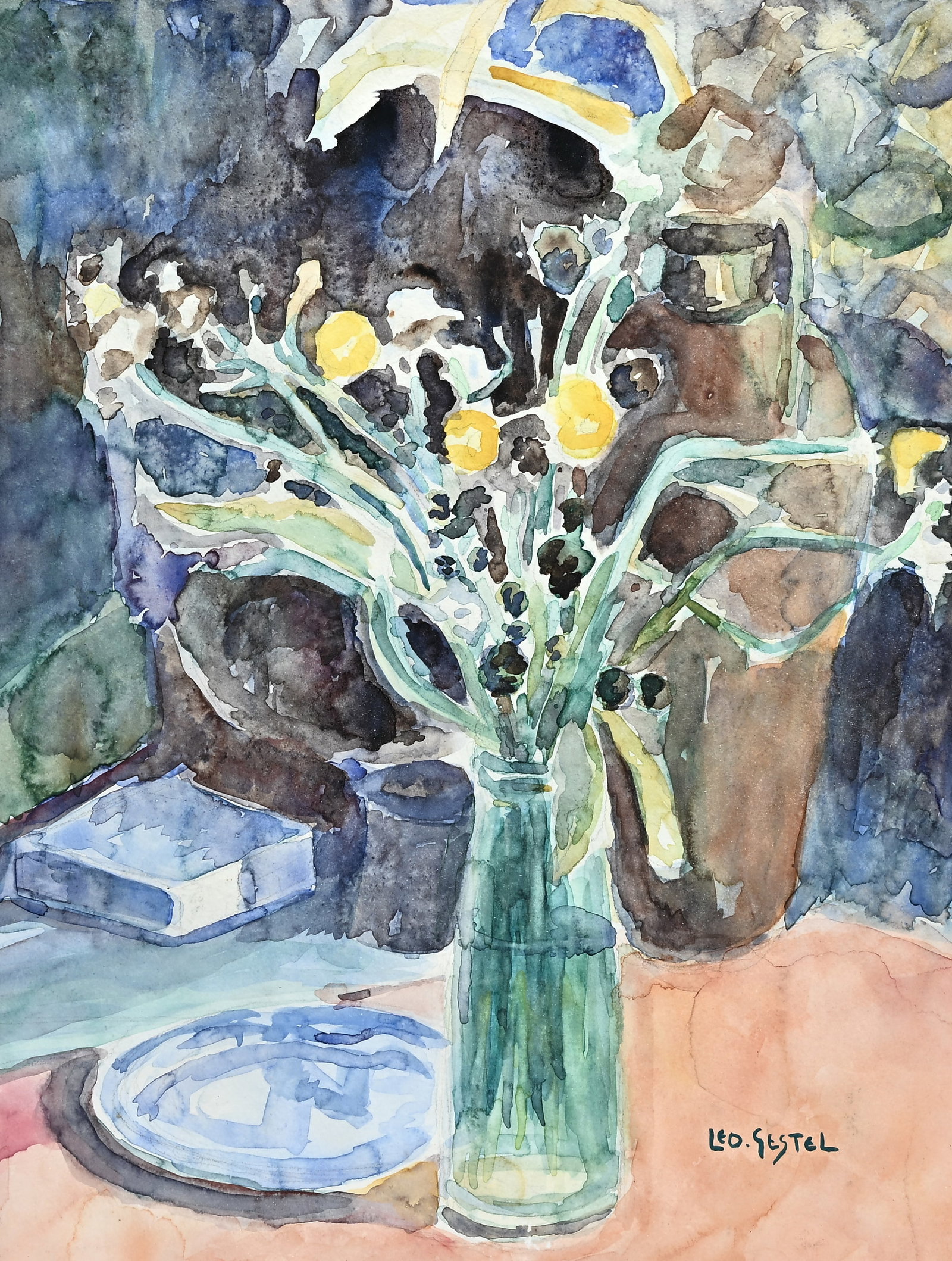 Leo GESTEL (1881-1941), Still life, watercolor on paper, signed (1 of 6)