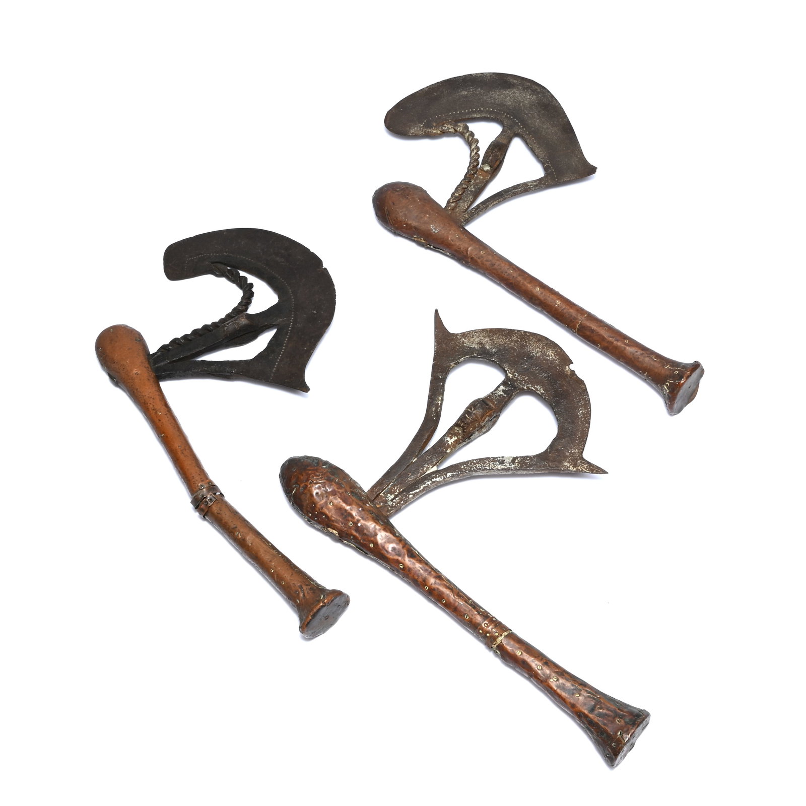 3 African ceremonial or ritual axes, likely from the Songye people (Congo), late 19th century. The (1 of 5)