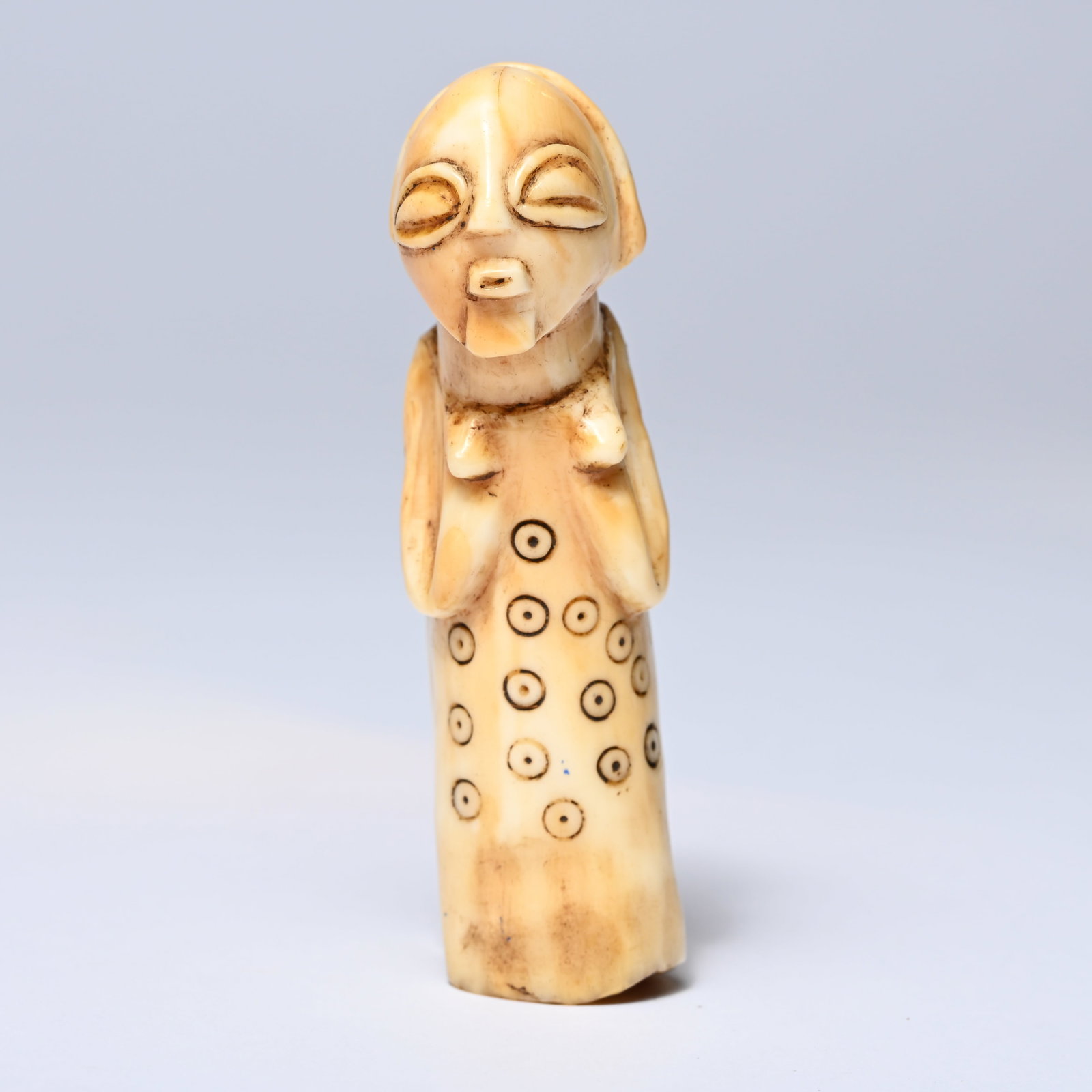 Ceremonial amulet (Luba), Congo., Made of bone, From the Hippoliet Verbeemen Collection (1 of 8)