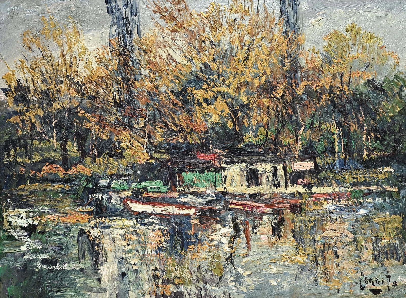 Egidio CERRITO (1918-1999), View of the small harbor, oil on board, signed (1 of 7)