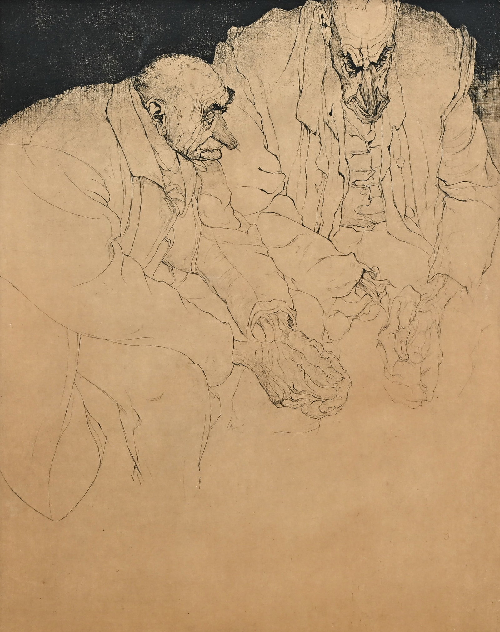 Jules DE BRUYCKER (1870-1945), Sceptiques, etching, signed and numbered 11/75 (1 of 7)