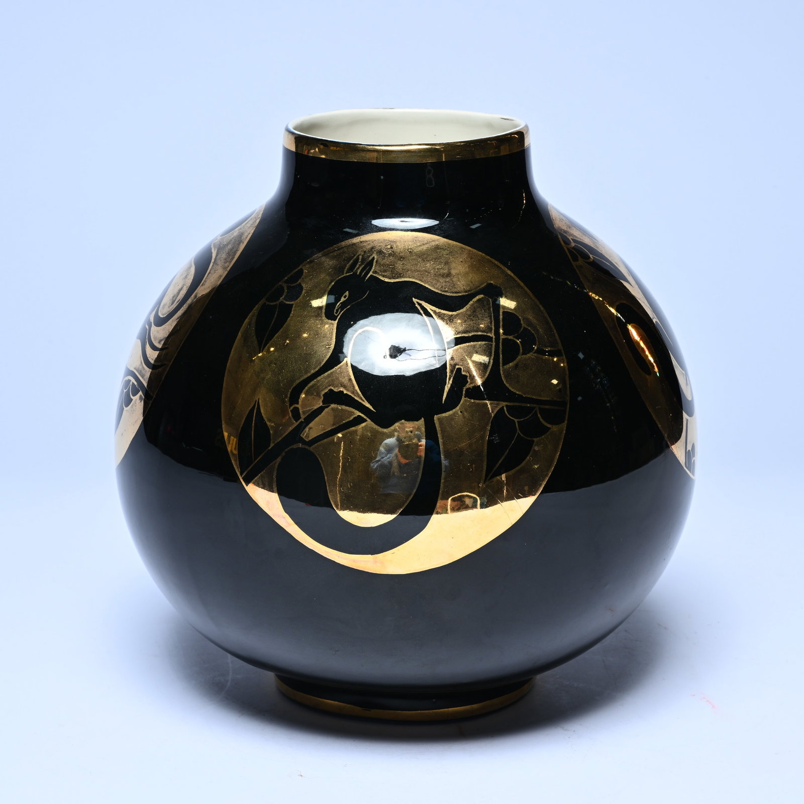 Charles CATTEAU, Art Deco vase with ecureuil decoration, designed for Boch Freres Keramis in (1 of 10)