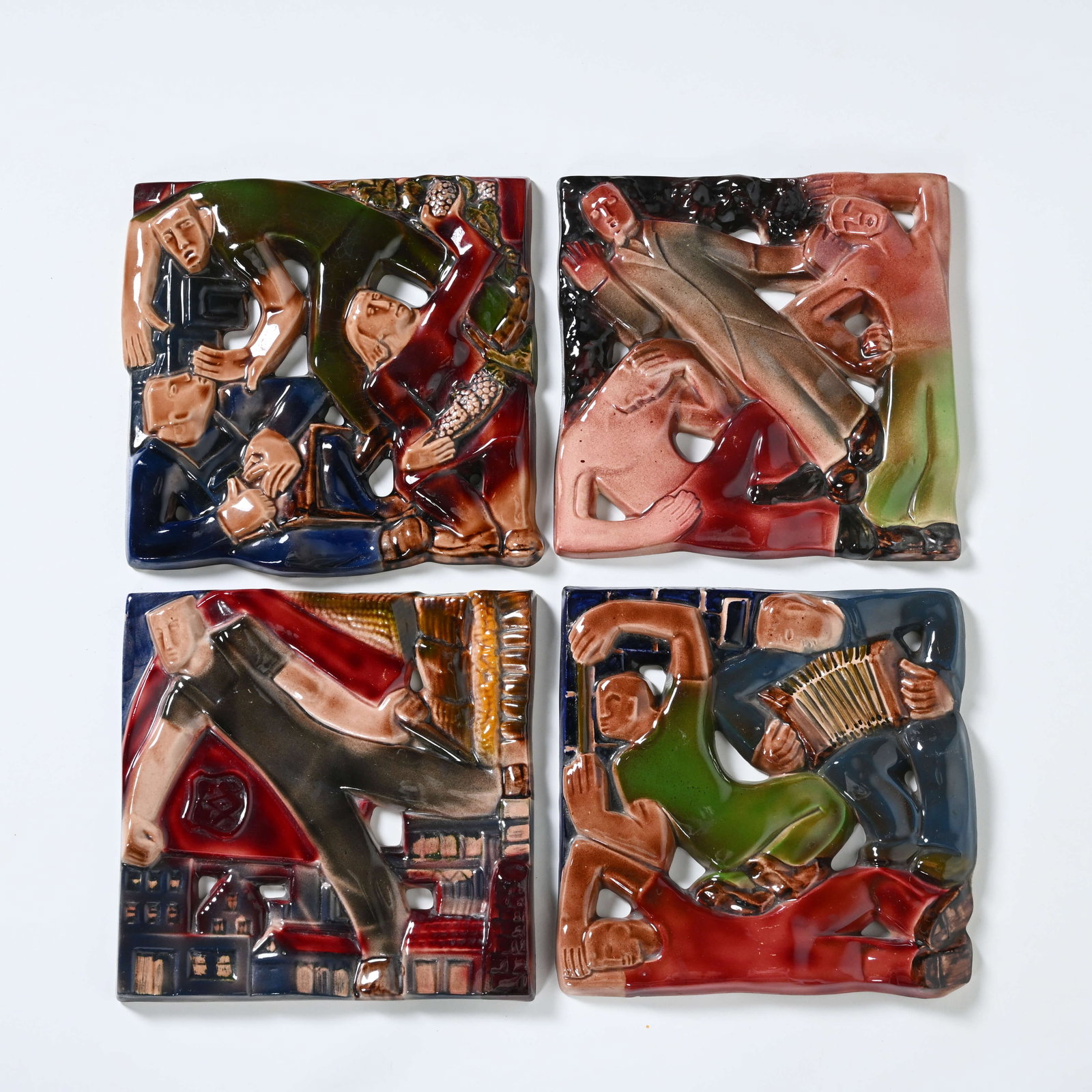 Rene BOSCHMANS (1913-1996), glazed ceramics with Masonic motifs, stamped 'Coceram' (1 of 11)