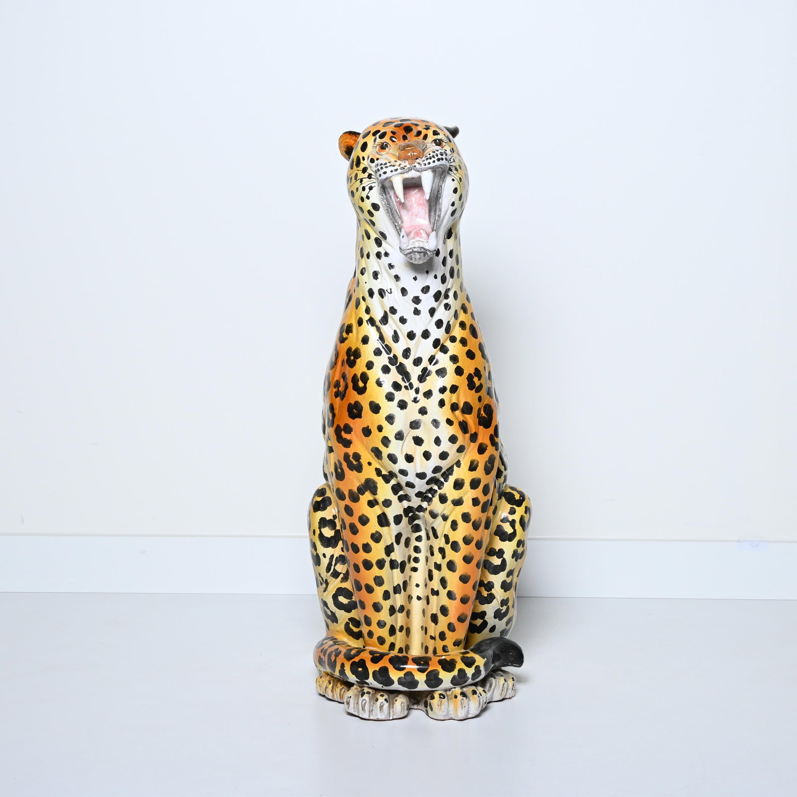 A glazed terracotta leopard from the 1970s, Italy (1 of 11)