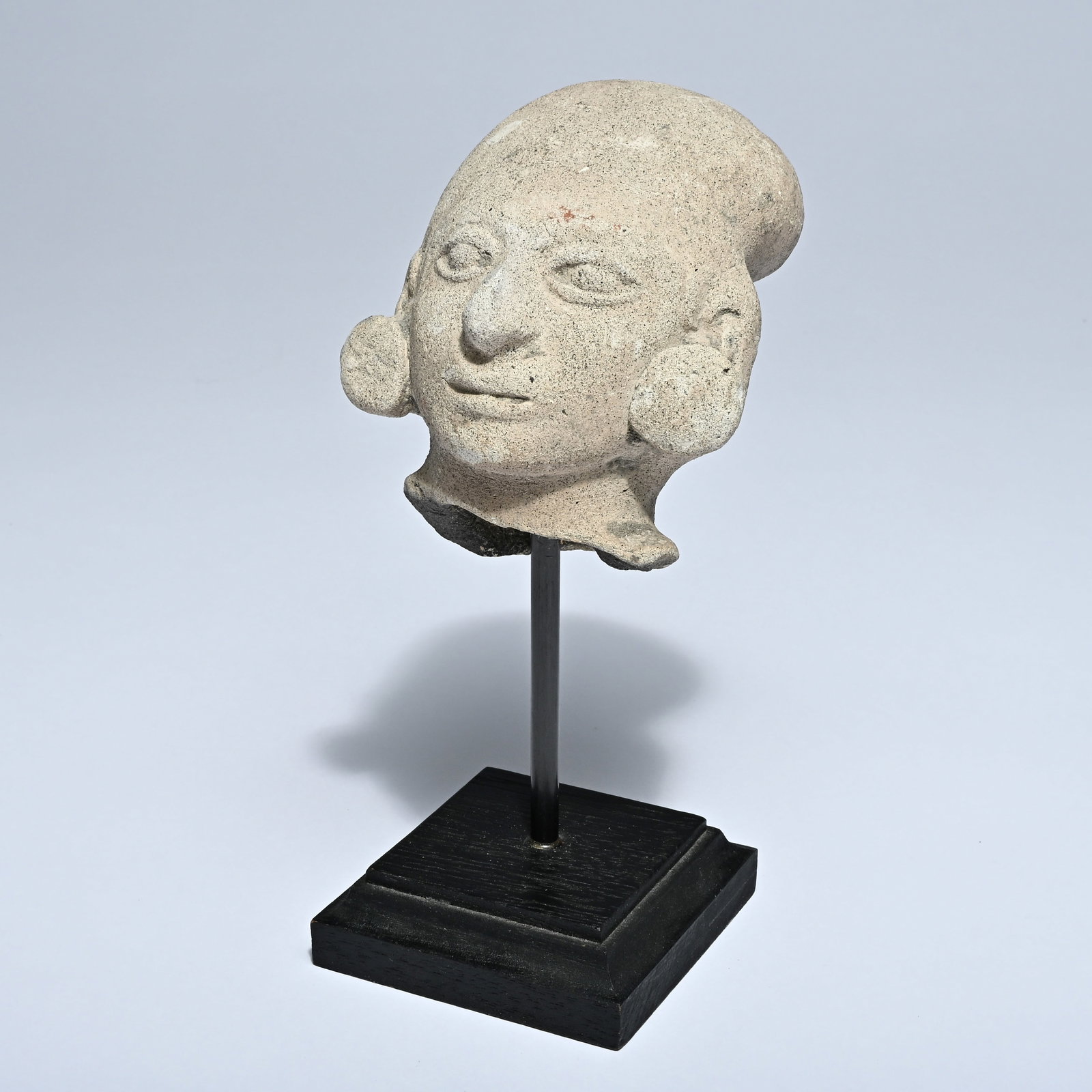 Pre-Columbian fragment of a ceramic head figurine, probably from the Tolita-Tumaco culture, Ecuador (1 of 7)