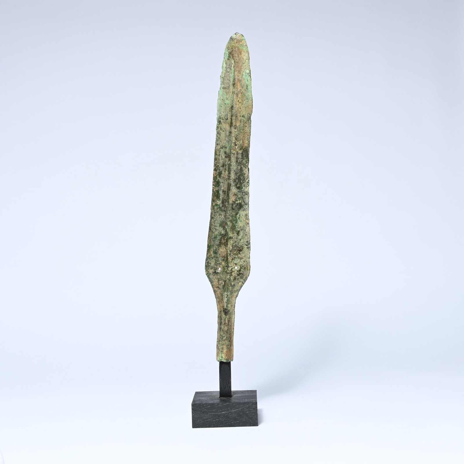 Large bronze spearhead with pedestal, Ancient Iran, Persia, Luristan, presumably Bronze Age, (1 of 6)