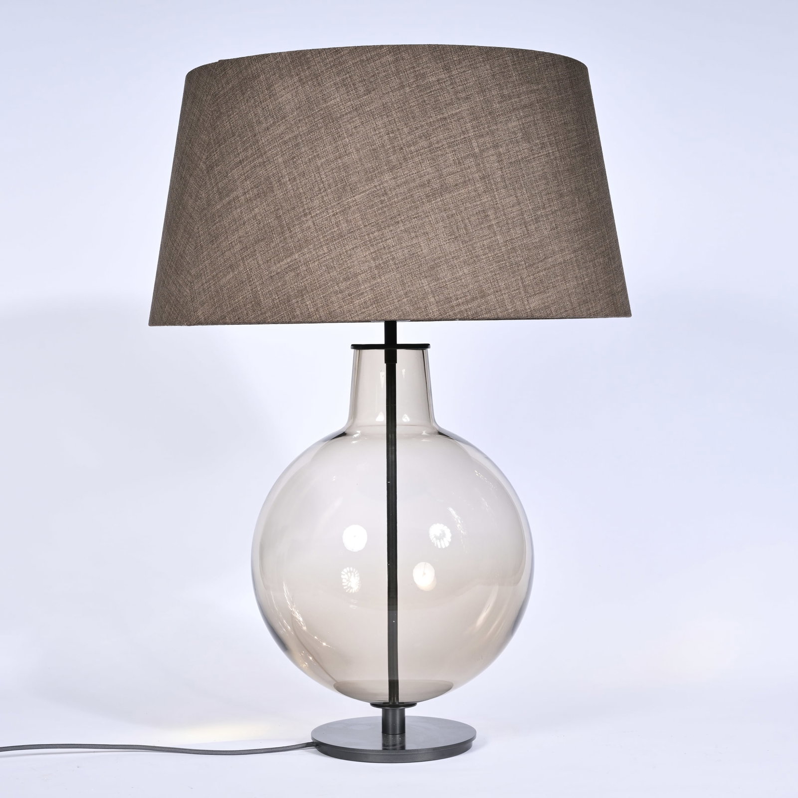 Murano glass lamp on metal base, designed by Umberto Asnago for Penta, marked (1 of 6)