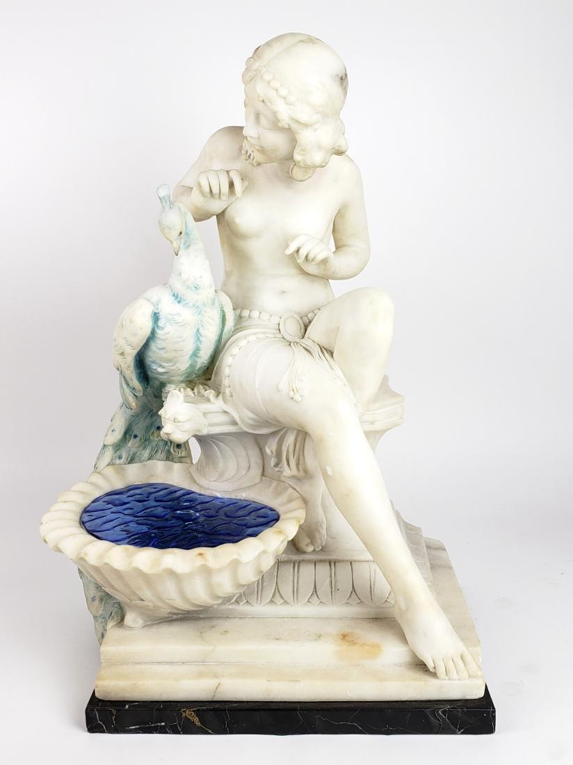 19th C. Italian Figural Marble Lamp Signed A. Sitaccini (1 of 6)