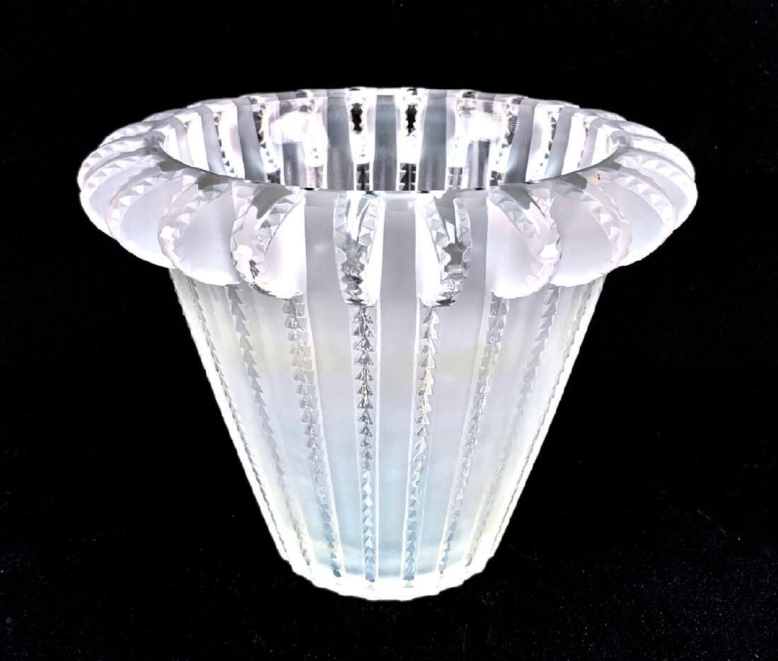 Lalique "Royat" Moulded & Frosted Vase (1 of 4)