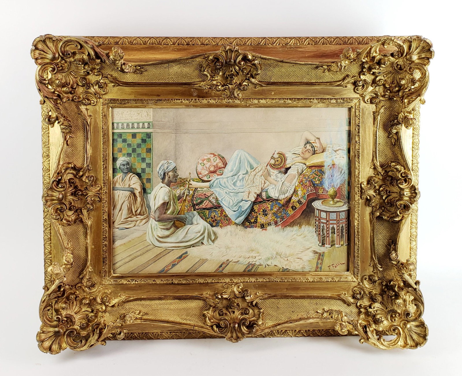19th C. Fabbio Fabbi Orientalist Watercolor (1 of 7)