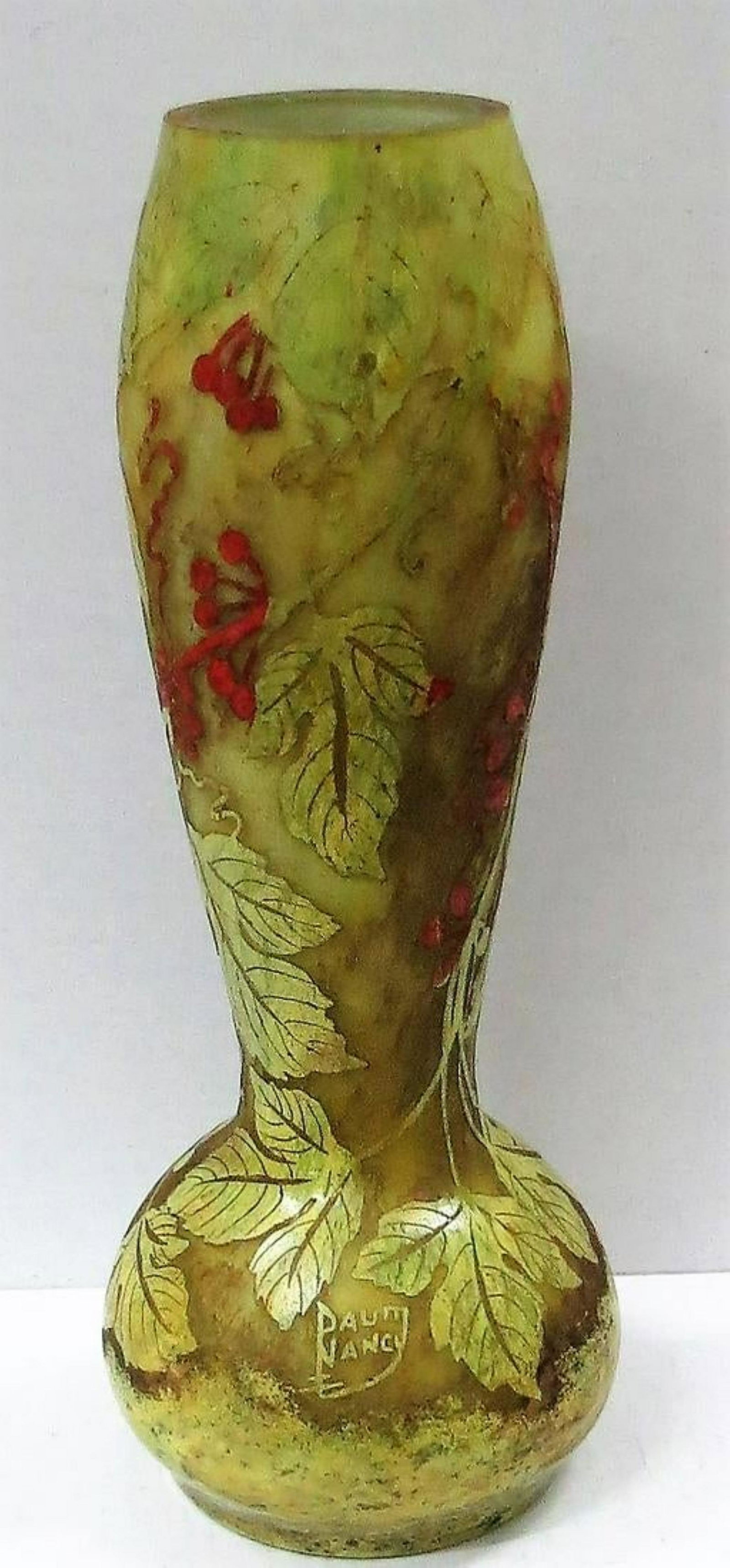 19th C. Daum Nancy Large Glass Vase (1 of 4)