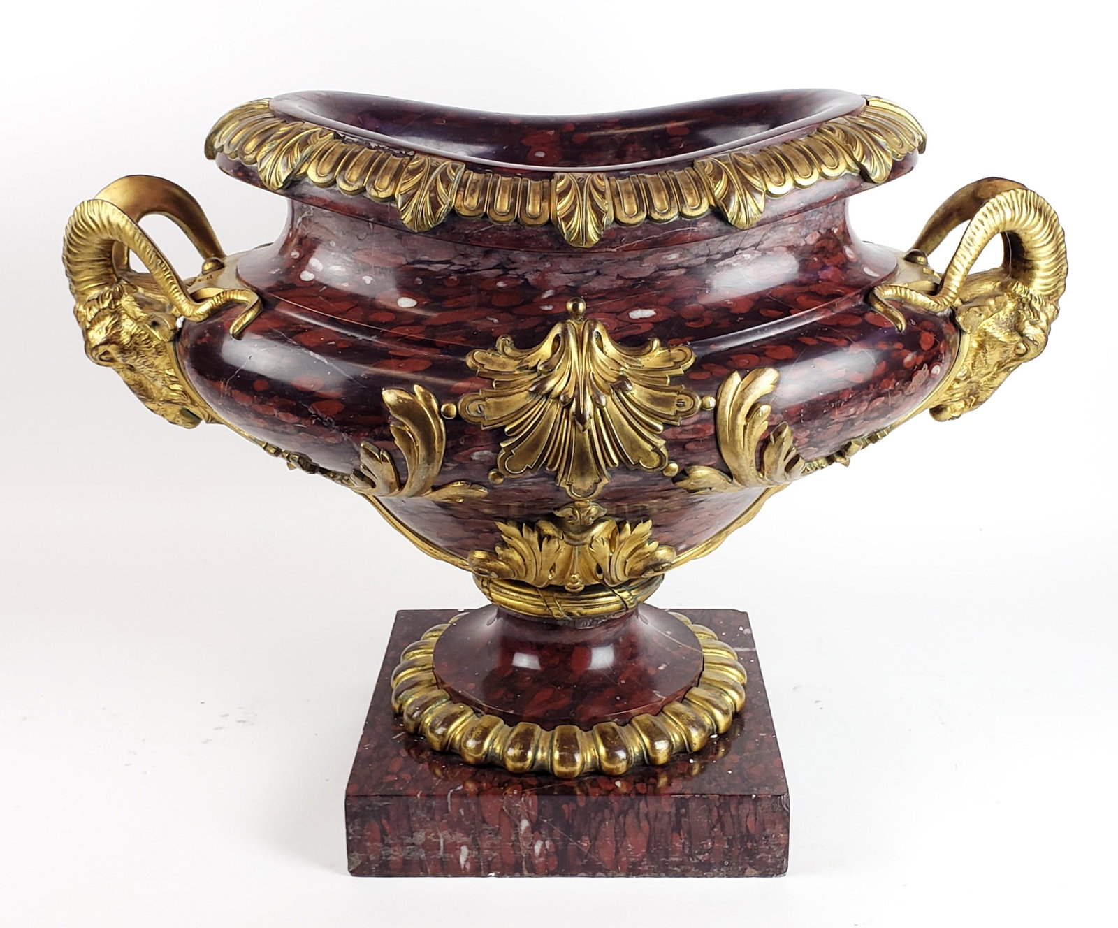 Large 19th C. French Rouge Marble & Git Bronze (1 of 5)