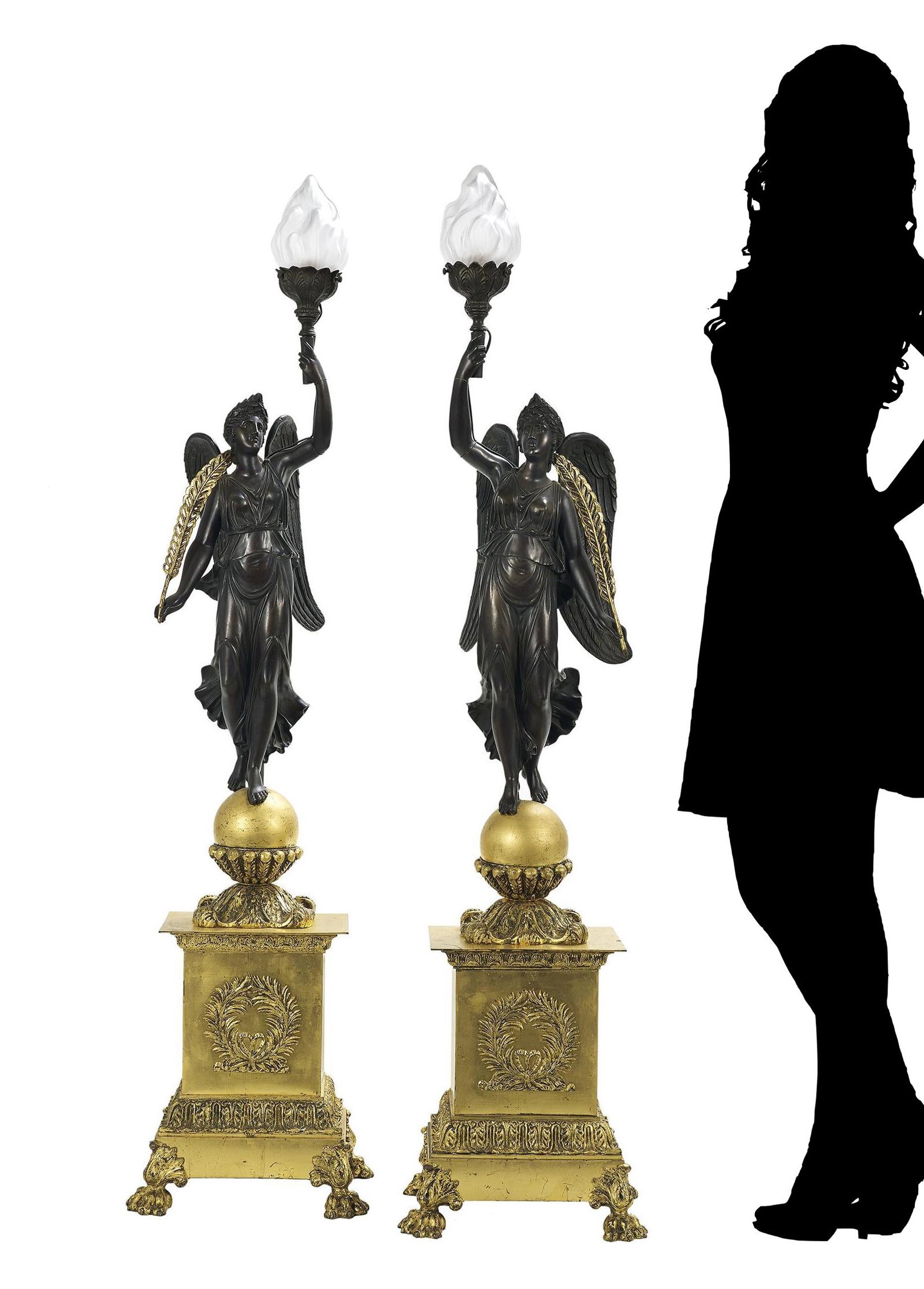 Pair of Magnifcent 19th C. French Gilt & Patinated (1 of 2)