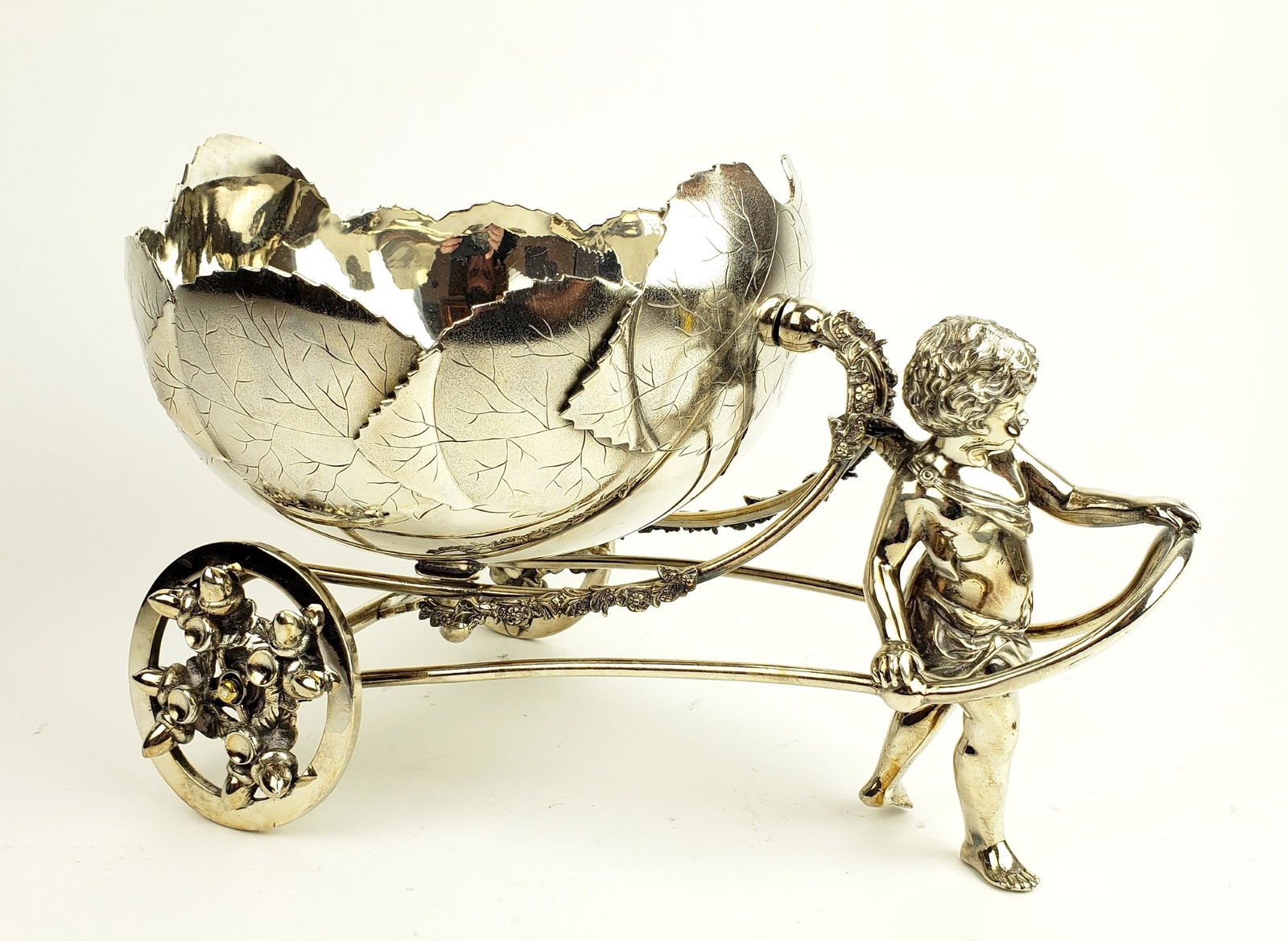19th C. German Silverplated Figural Carriage (1 of 8)