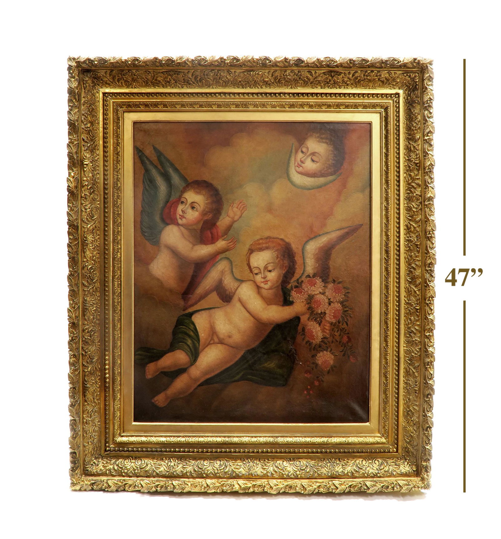 18th C. Large Italian Religious Oil on Canvas Painting (1 of 3)