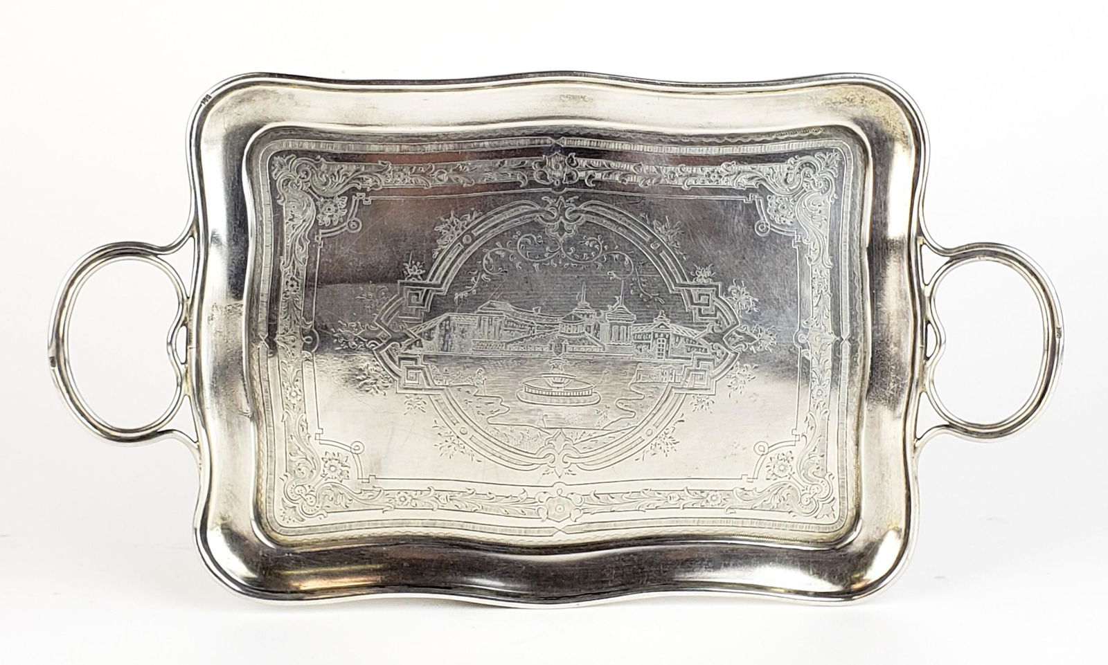 84 Silver Hand Engraved Handled Tray (1 of 4)
