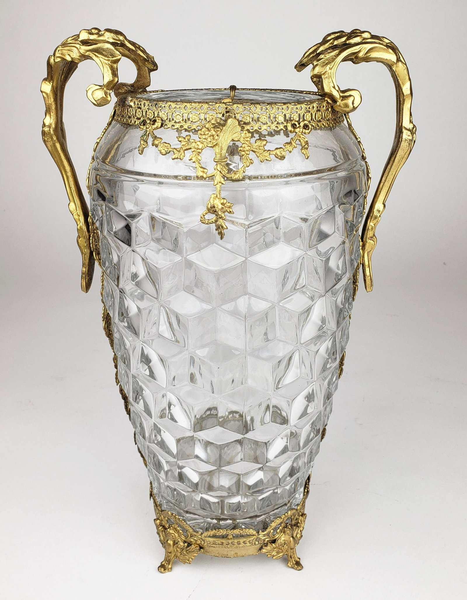 19th C. Fench Bronze & Baccarat Crystal Vase (1 of 5)