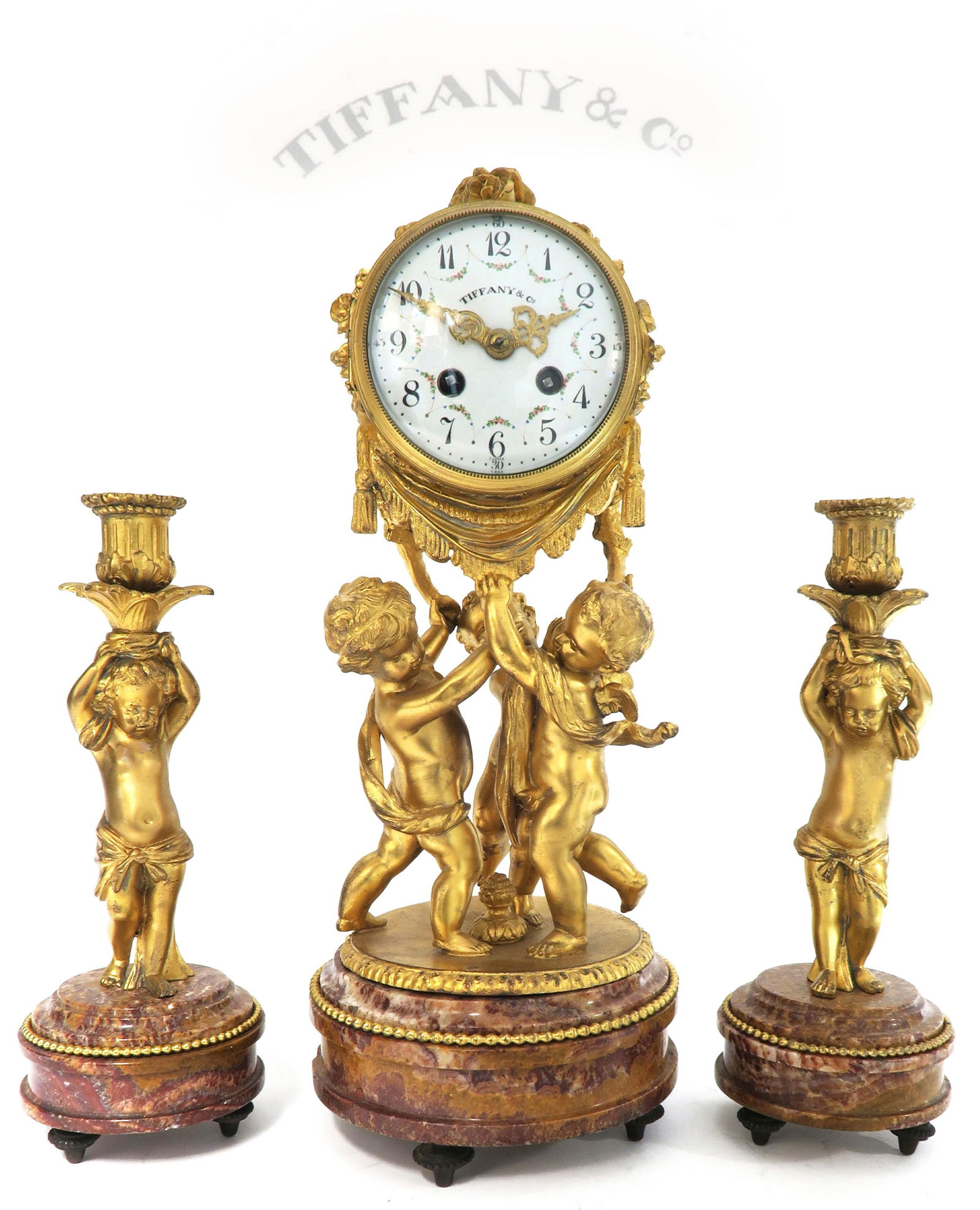 19th C. Tiffany & Co. Figural Bronze & Rouge Marble (1 of 8)