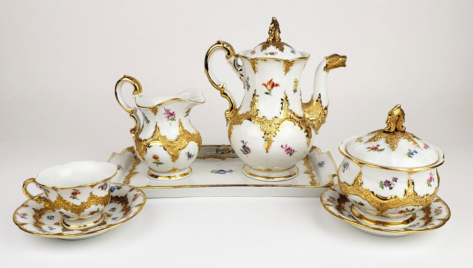 7 Pc. 19th C. Meissen Porcelain Tea Set (1 of 7)