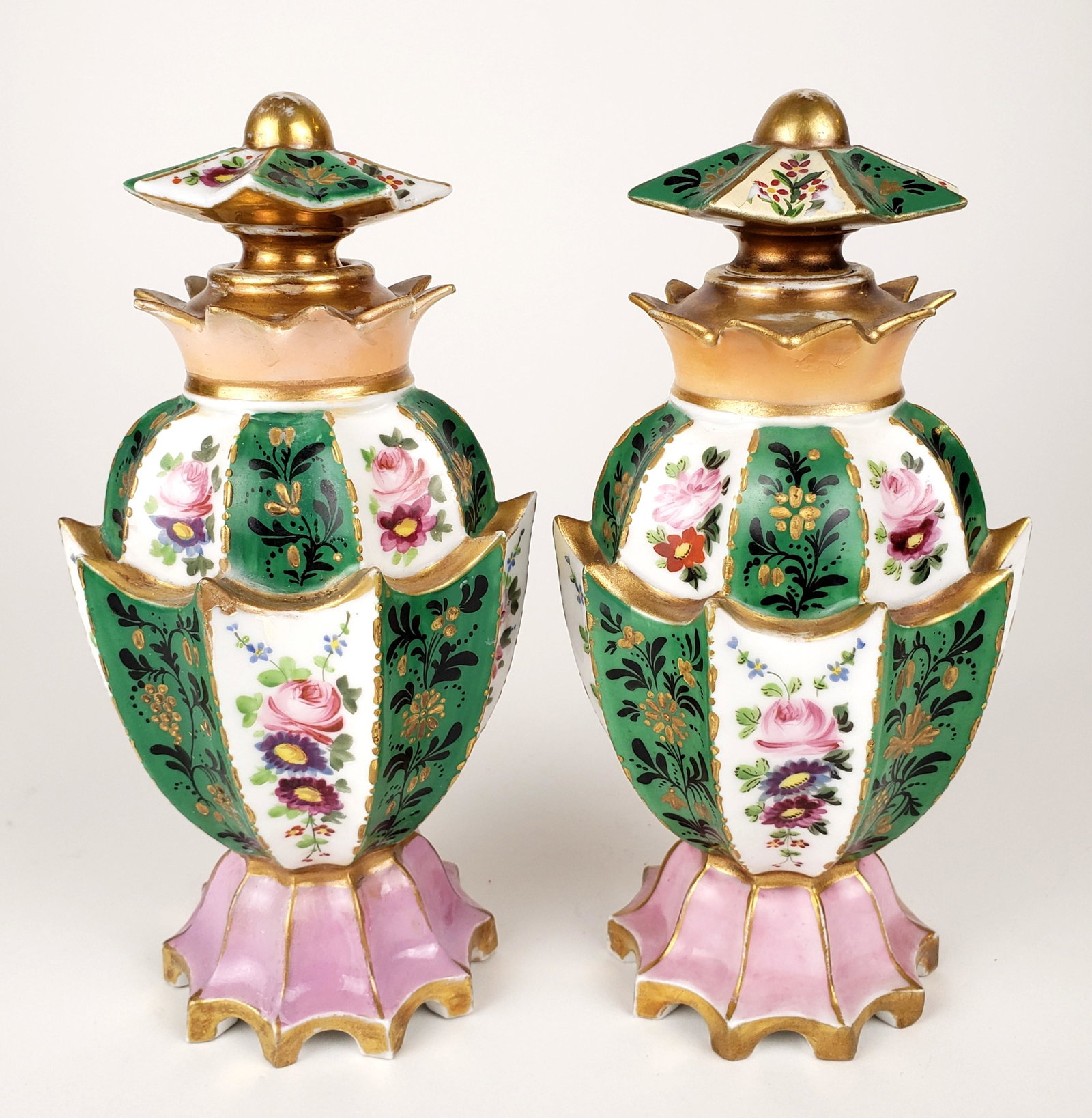 Pair of 19th C. Jacob Petit Porcelain Bottles (1 of 2)
