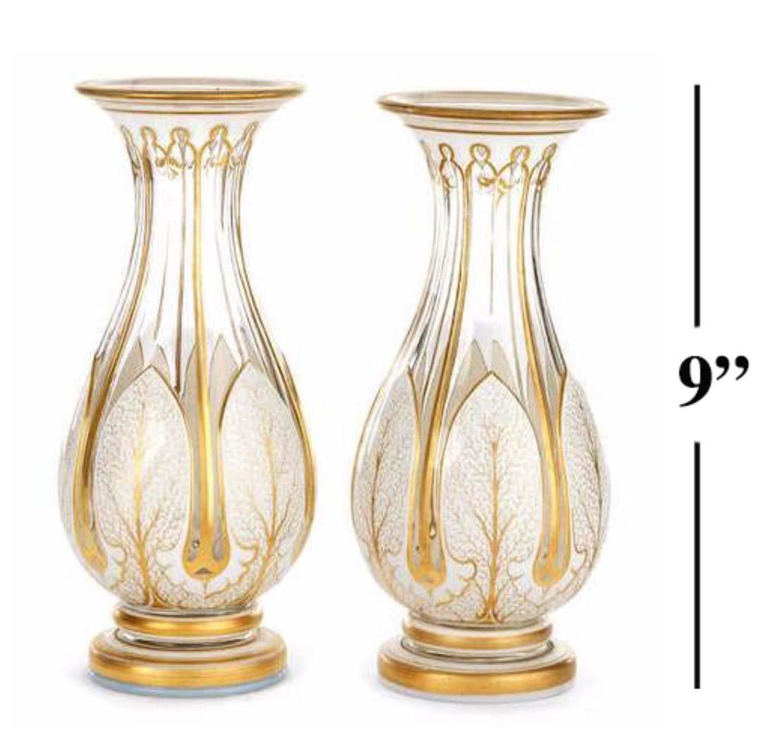 Pair of 19th C. Bohemian Clear Cut Glass Vases (1 of 1)