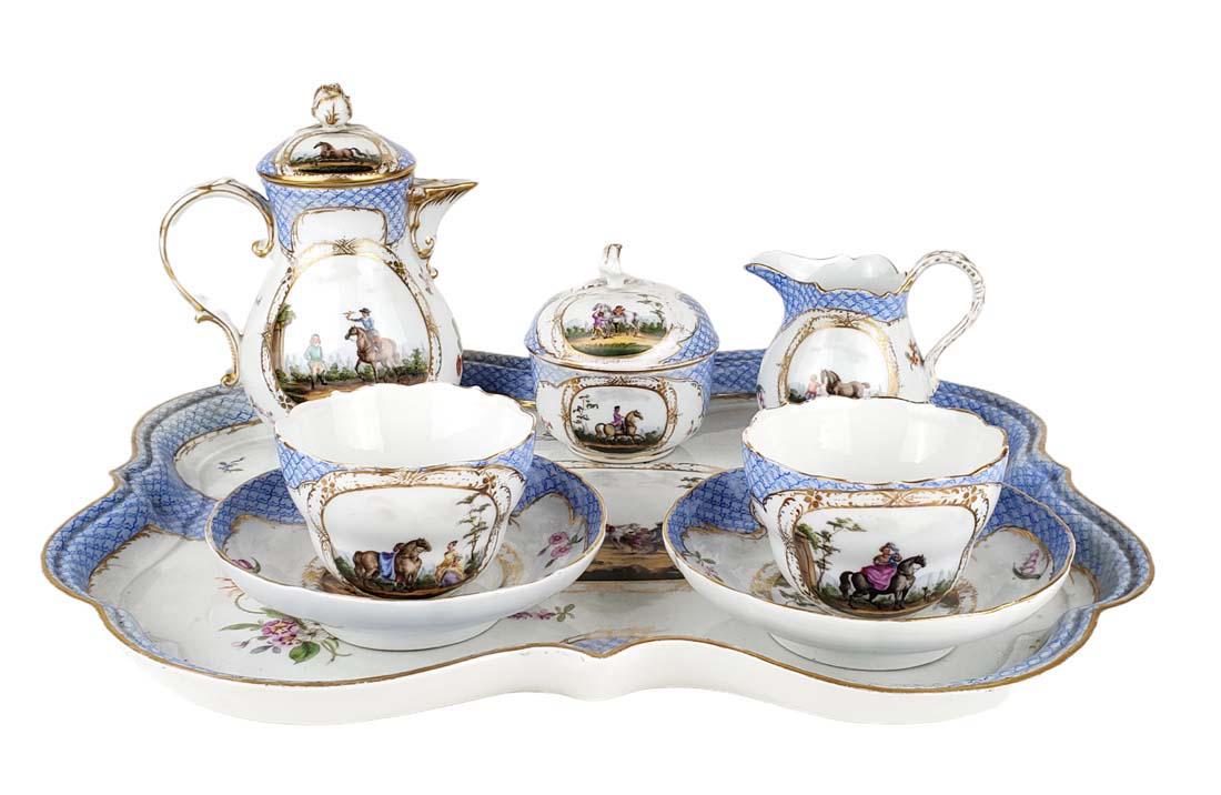 18th C. 8 Pc. Meissen Porcelain Tea Set (1 of 10)