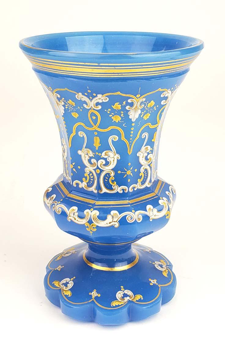 19th C. Moser Opalne Enameled Goblet (1 of 3)