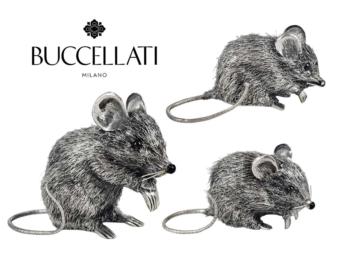 Lot of 3, M.Buccellati (282 g) Sterling Silver Mice: Lot of 3, M.Buccellati Sterling Silver (282 g) Mice. Large Mouse: H 3" x W 2" x L 5 1/2" \ Small Mice: H 1 7/8" x W 1 1/2" x L 3 7/8"